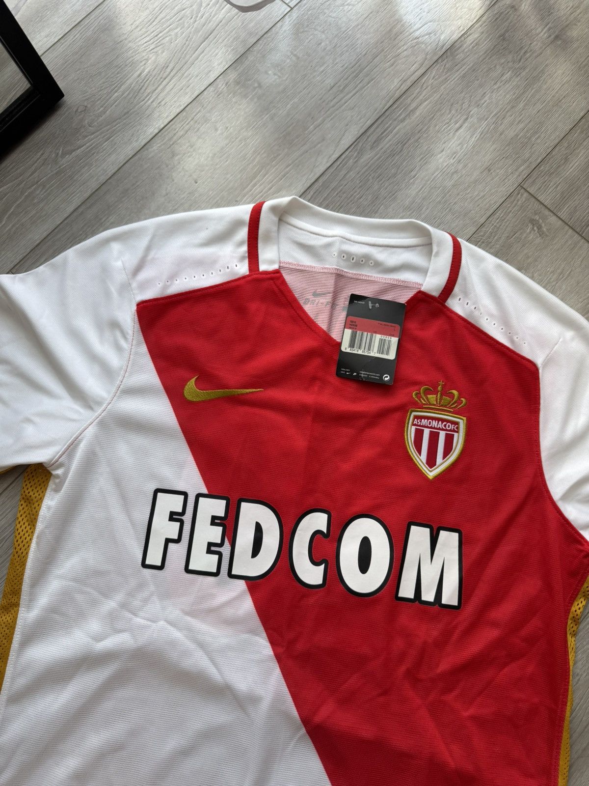 Nike Player Issue 2016-17 Monaco Home Glenn Hoddle Soccer Jersey Size US L / EU 52-54 / 3 - 4 Thumbnail