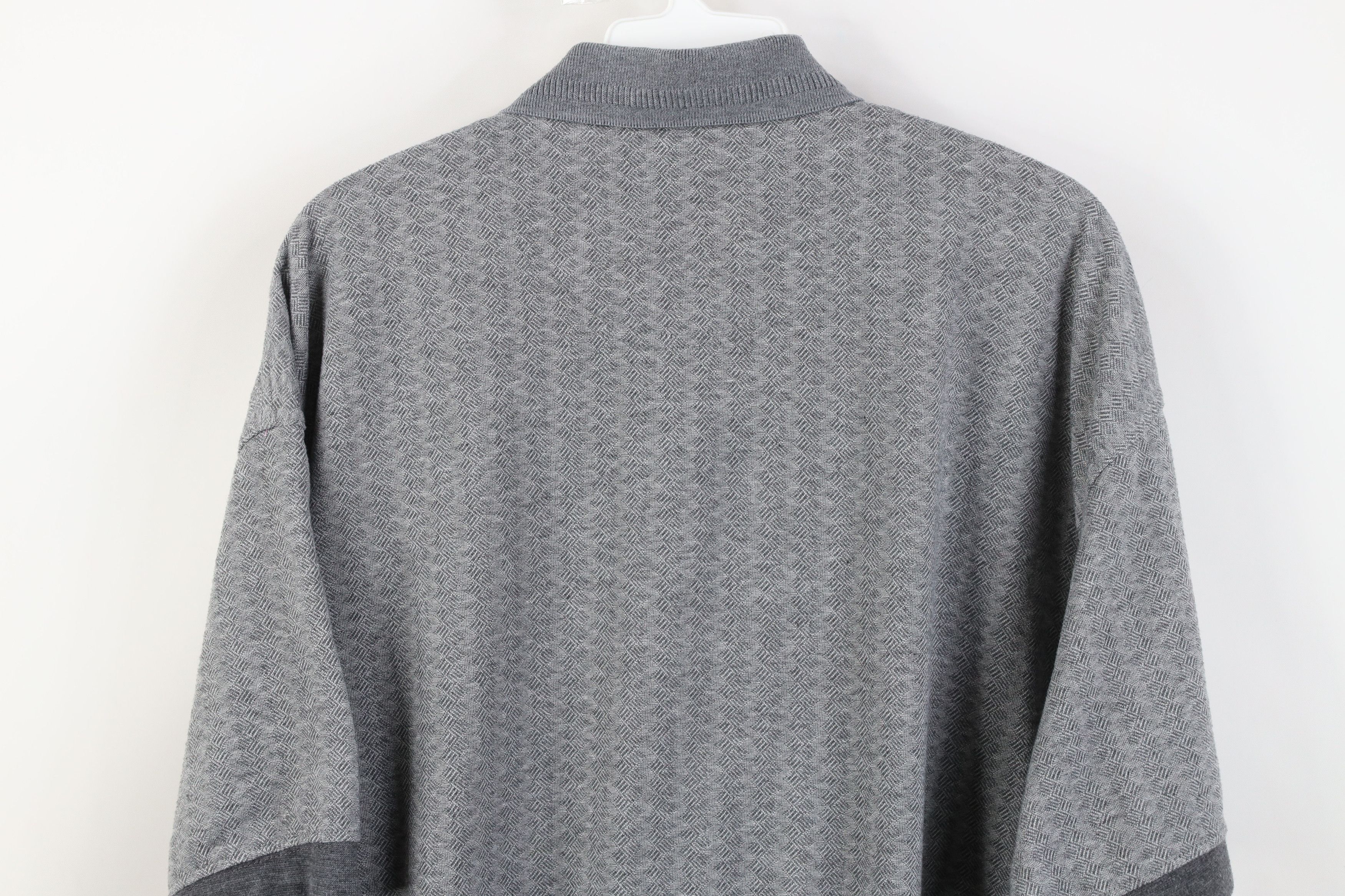 Vintage Vintage 90s Streetwear Geometric Pullover Polo Shirt Gray Size US L / EU 52-54 / 3 - 12 Thumbnail