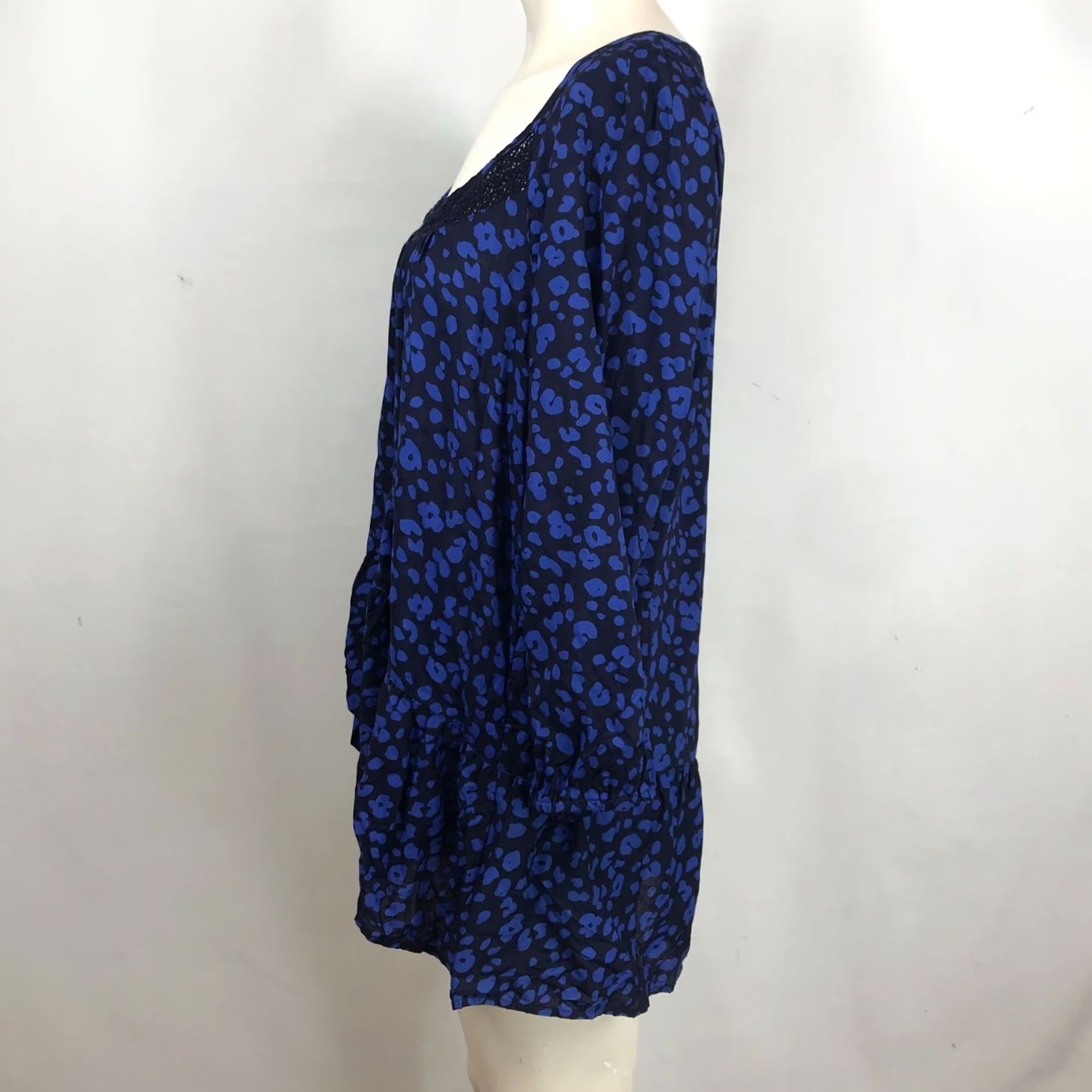 Vintage HD In Paris WOMEN'S Blouse Navy Round Neck 3/4 Sleeve M Size M / US 6-8 / IT 42-44 - 6 Thumbnail