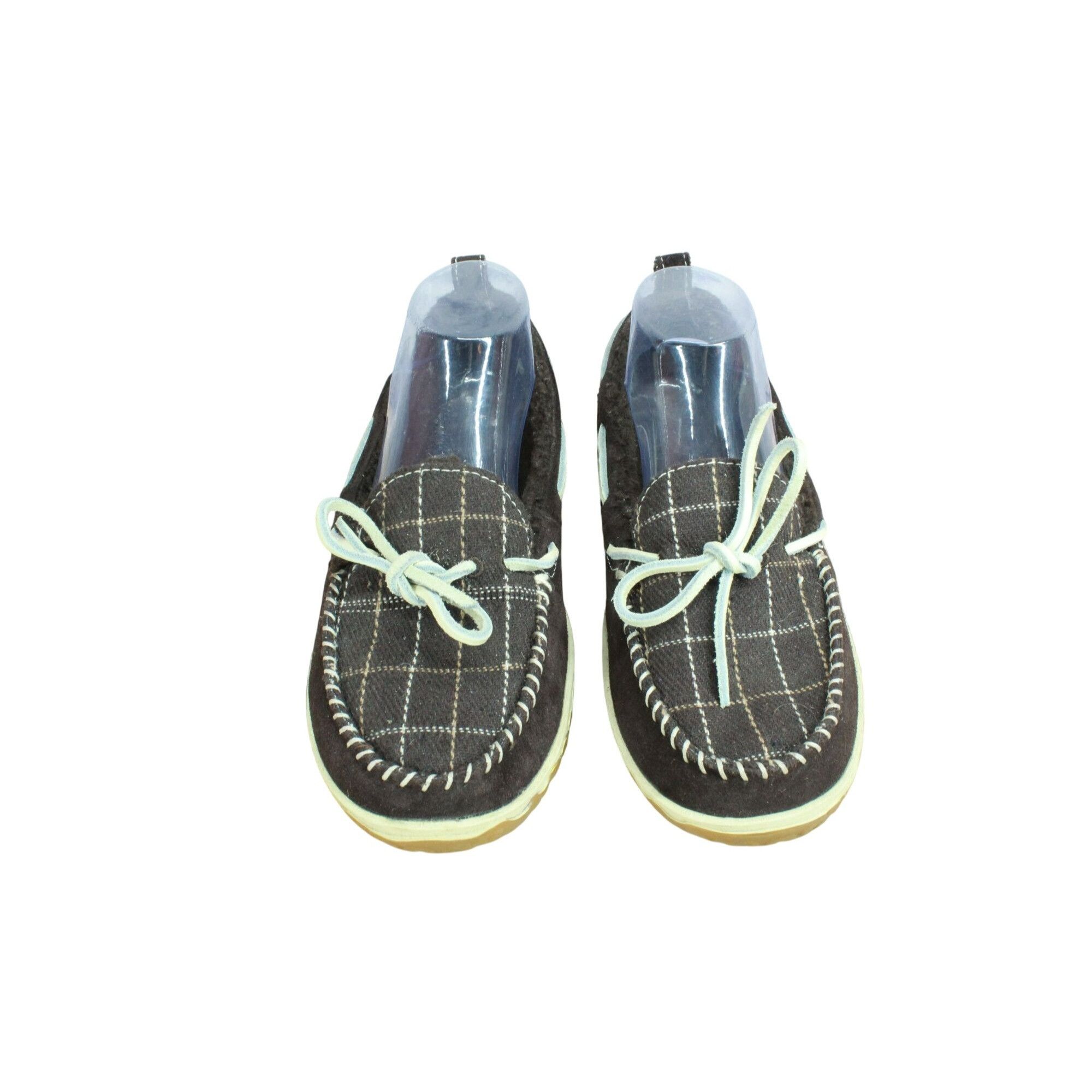 L.L. Bean LL Bean Women’s Brown Suede Plaid Lined Moc Slippers 8 Size US 8 / IT 38 - 5 Thumbnail