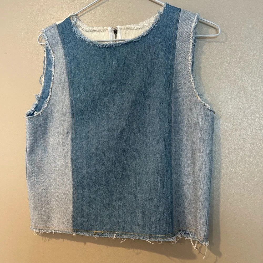 Sea New York SEA new york distressed raw denim sleeveless cami frayed hem Size S / US 4 / IT 40 - 1 Thumbnail
