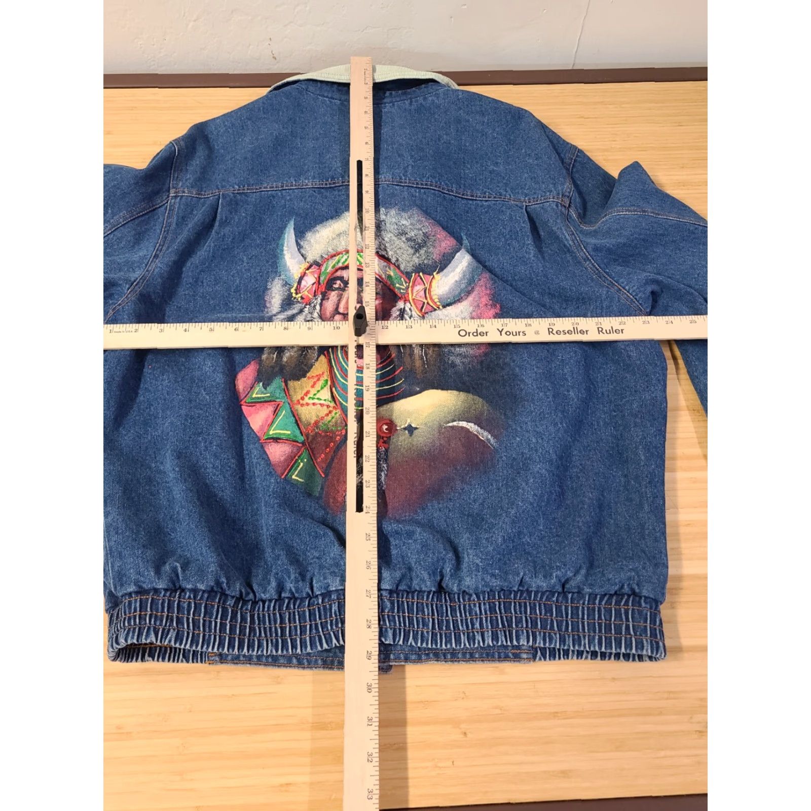 Native VINTAGE Eagles Ridge Denim Blue Jean Jacket Coat M Adults Blue 80s 90s Western Bohemian Cowboy Southwestern Lined Cotton Jacket Mens Size US 31 - 6 Thumbnail