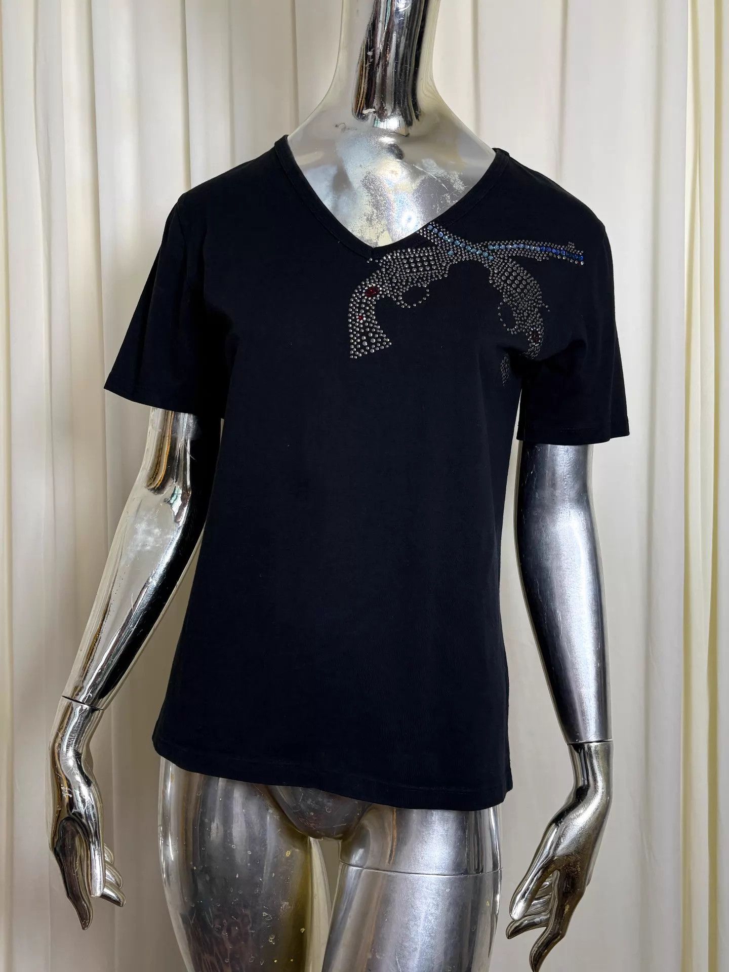 roarguns roarguns vintage double gun Swarovski crystal V-neck tee Size XS / US 0-2 / IT 36-38 - 1 Thumbnail