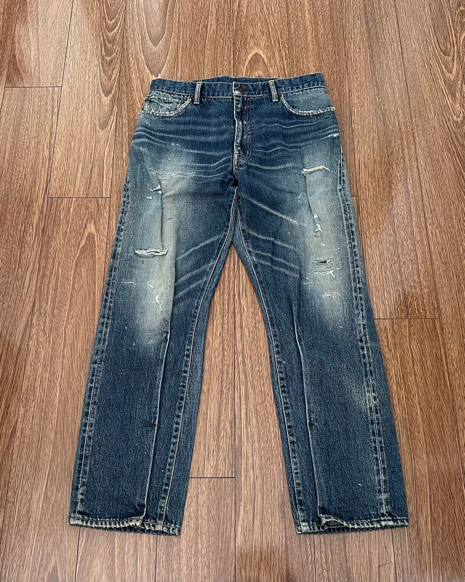 Visvim visvim ss journeyman pants tacked damaged denim Size US 27 - 1 Thumbnail