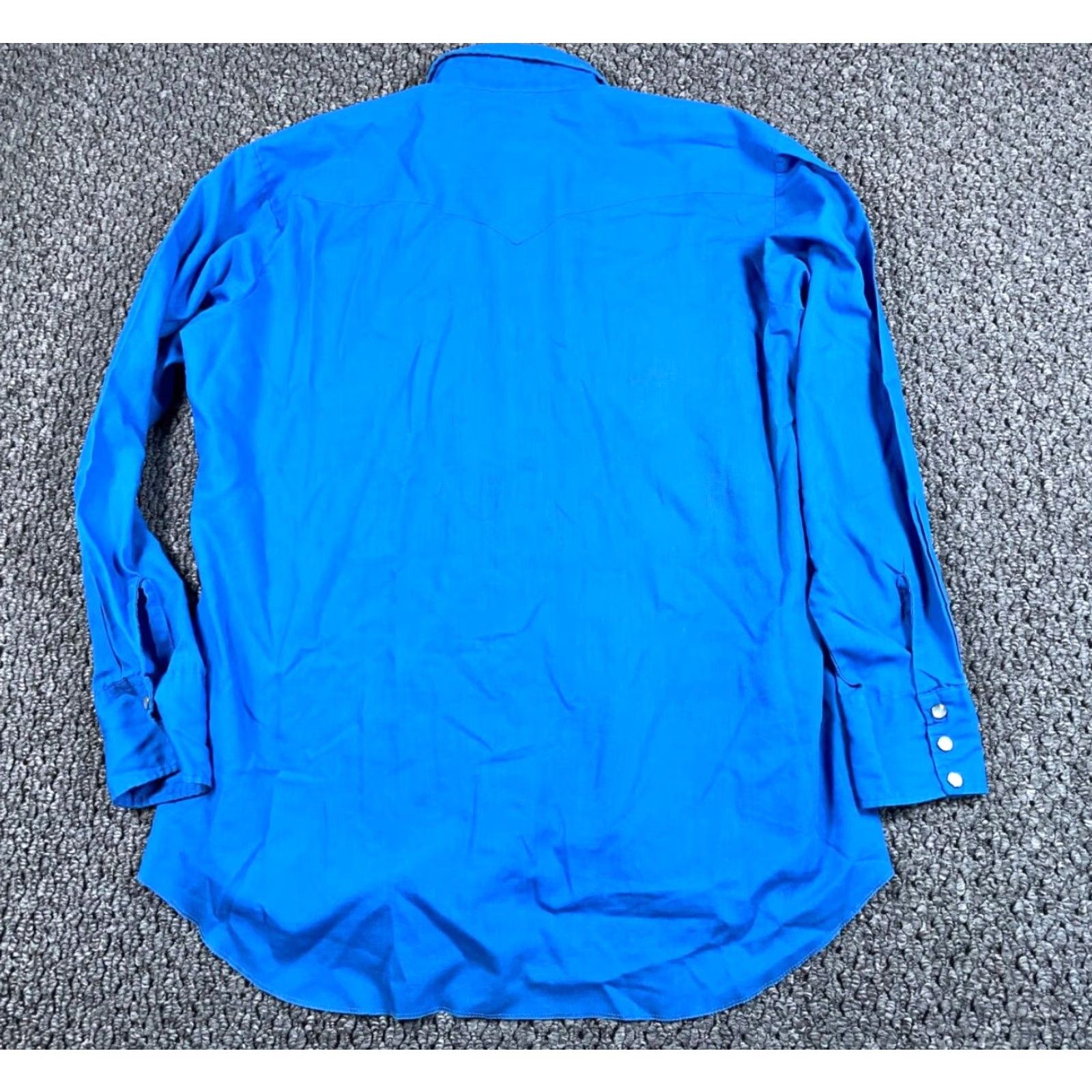 Vintage VTG Yes H Bar C Distressed Western Shirt 17-33 Blue Snap Button USA Made Size US XL / EU 56 / 4 - 2 Thumbnail