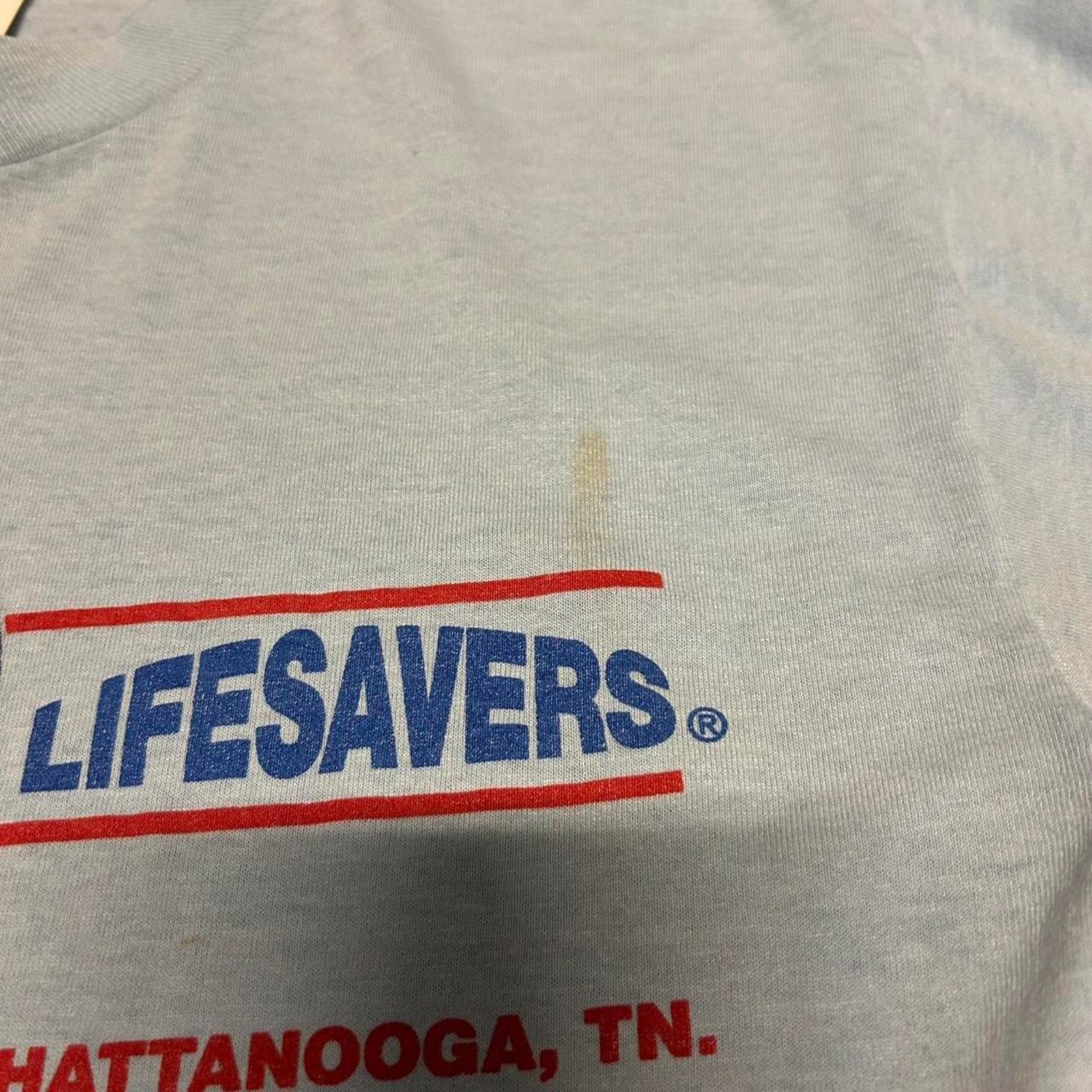 Other Blue vintage 80s Planters Lifesavers t-shirt Size US L / EU 52-54 / 3 - 3 Thumbnail