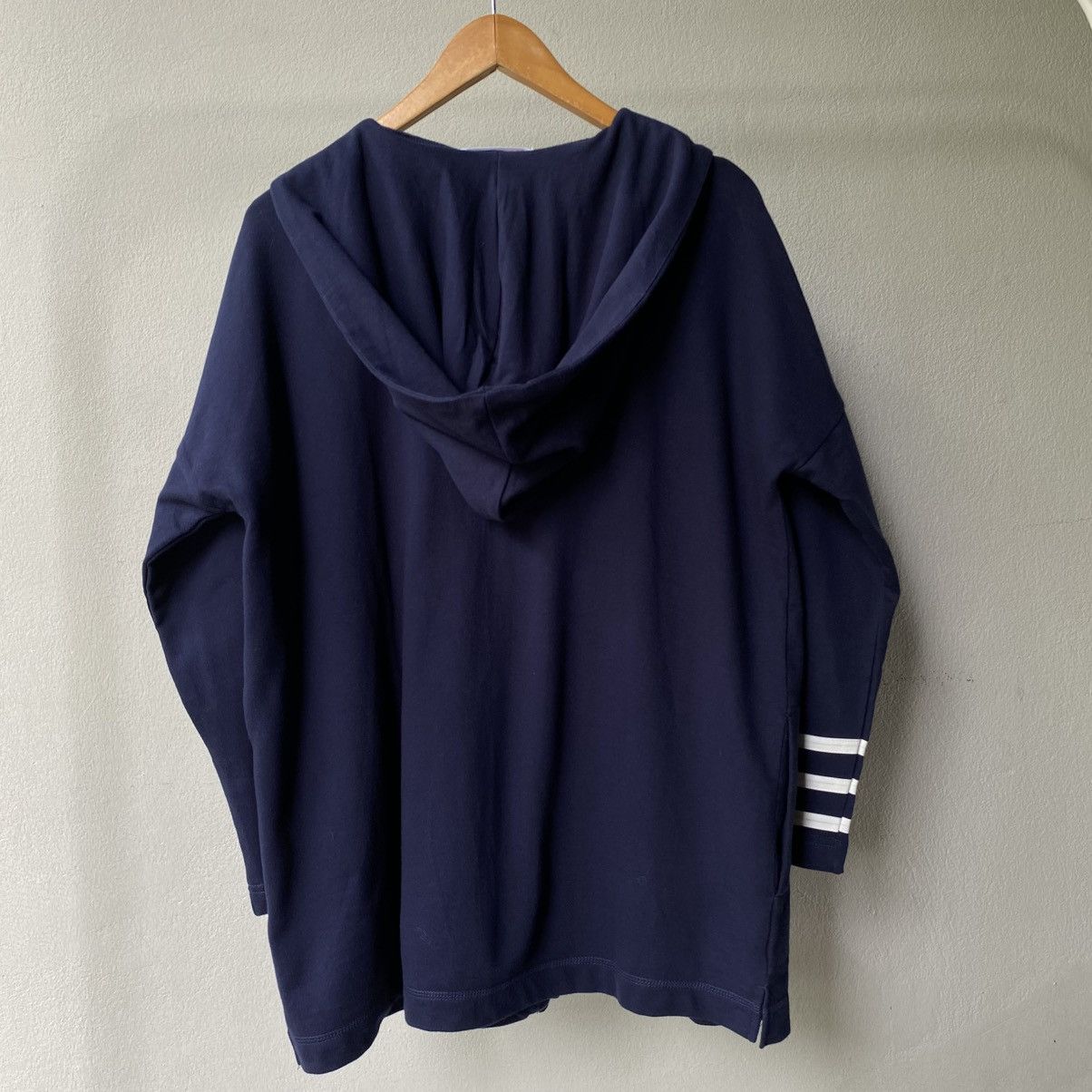 Ne-Net Ne-net Navy Zip Hoodie with Striped Sleeve Size XS / US 0-2 / IT 36-38 - 2 Thumbnail