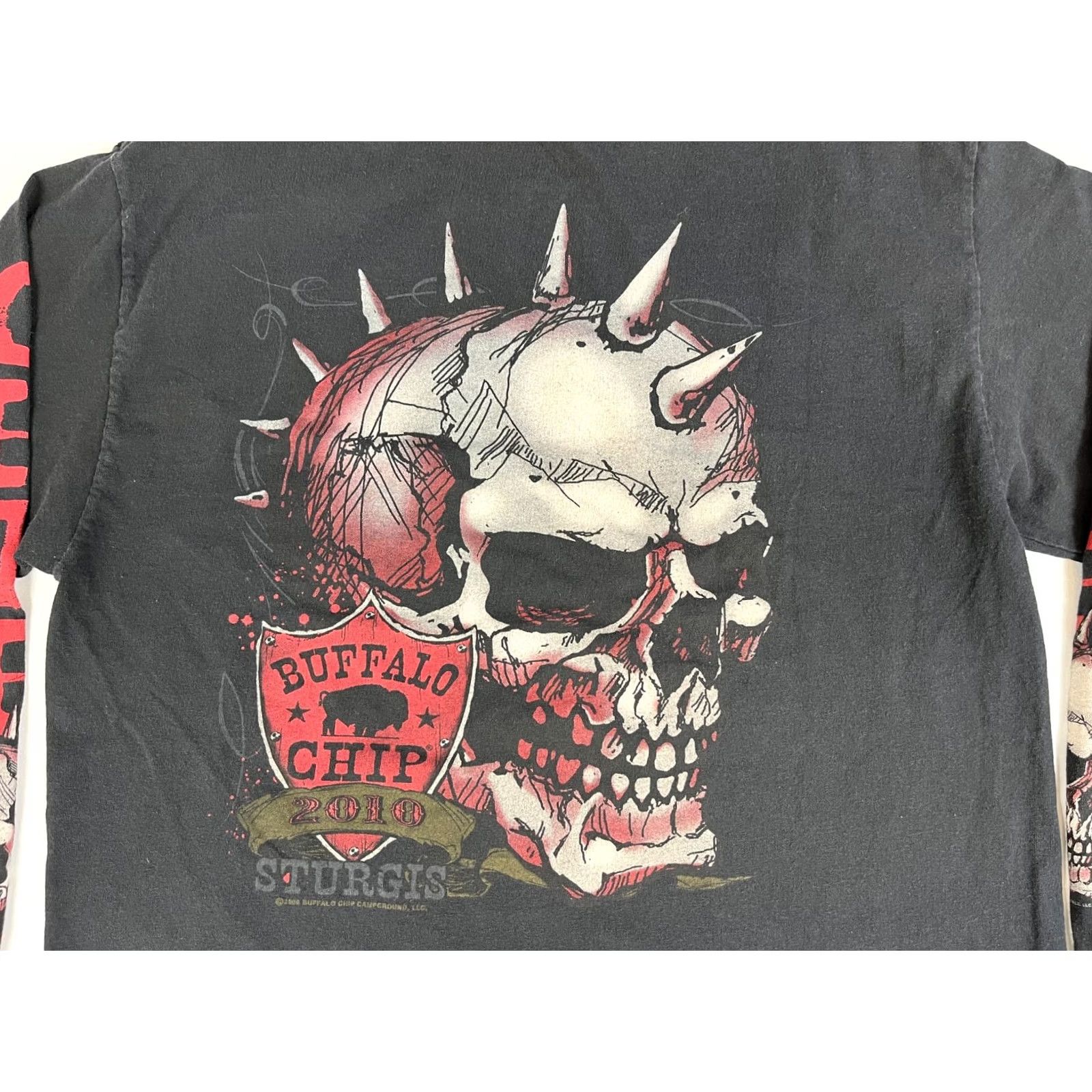Vintage VINTAGE Hot Leathers Buffalo Chip The Legendary Sturgis Campground T-Shirt Mens Crew Neck Long Sleeve Black L Size 2010s 90s Biker Size US L / EU 52-54 / 3 - 3 Thumbnail