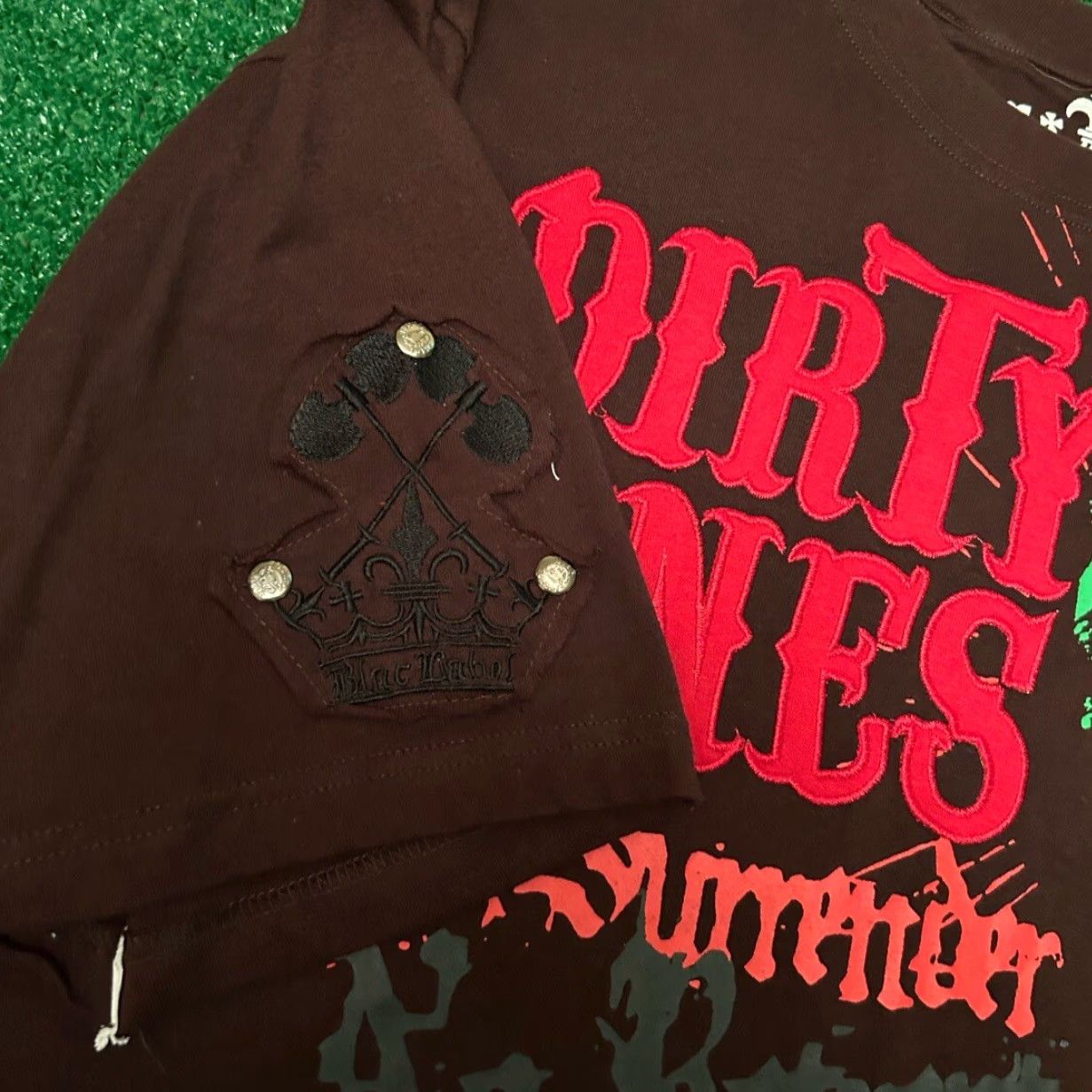Vintage VINTAGE Blac Label T-Shirt XL Brown Skull Grunge Punk Y2K Sat an Souls Dirty Ones MMA Affliction Biker Hip Hop Skater Mens Size US XL / EU 56 / 4 - 3 Thumbnail