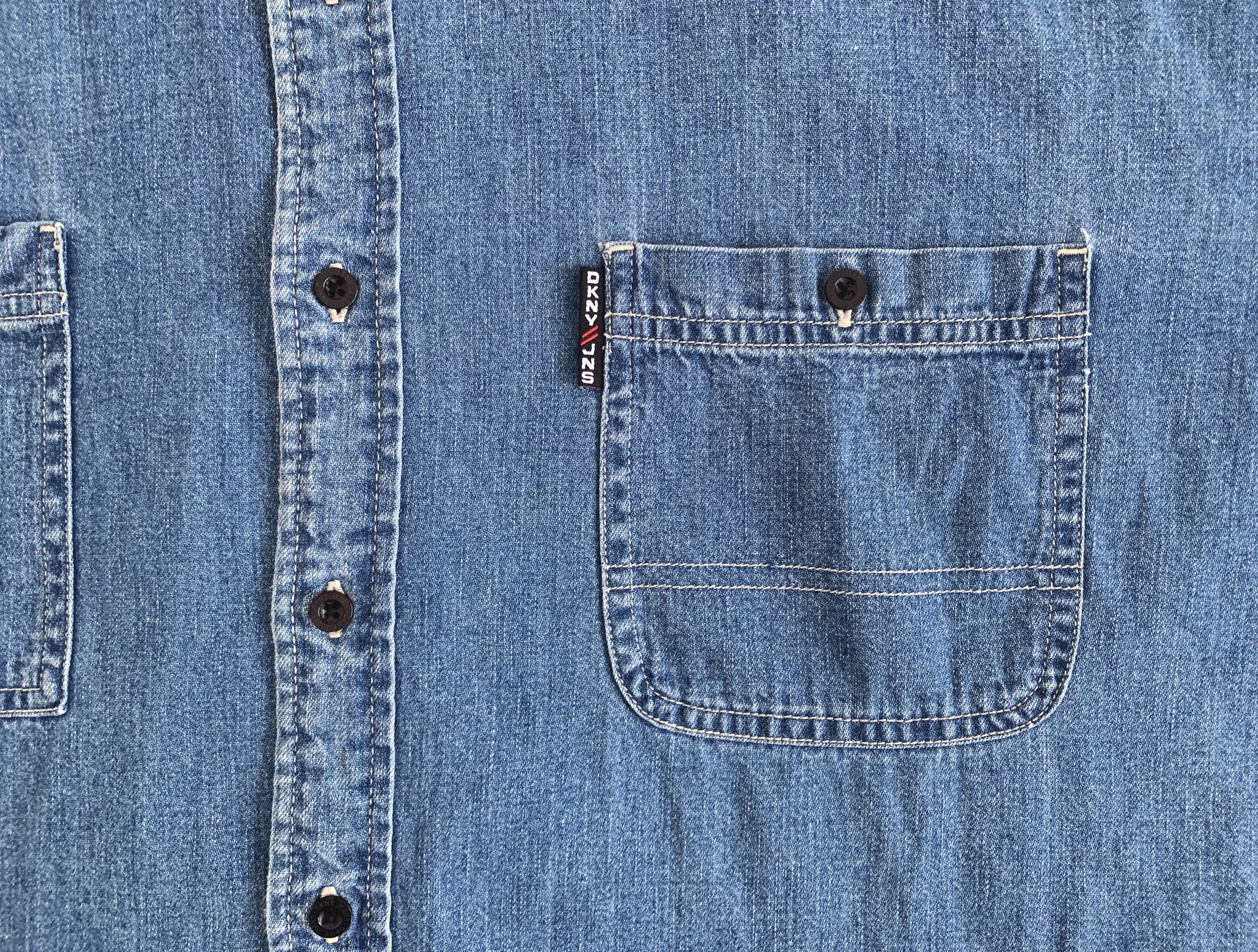 DKNY Vintage 90s DKNY Button Up Shirt Denim Jeans Oversize Size US XXL / EU 58 / 5 - 6 Thumbnail