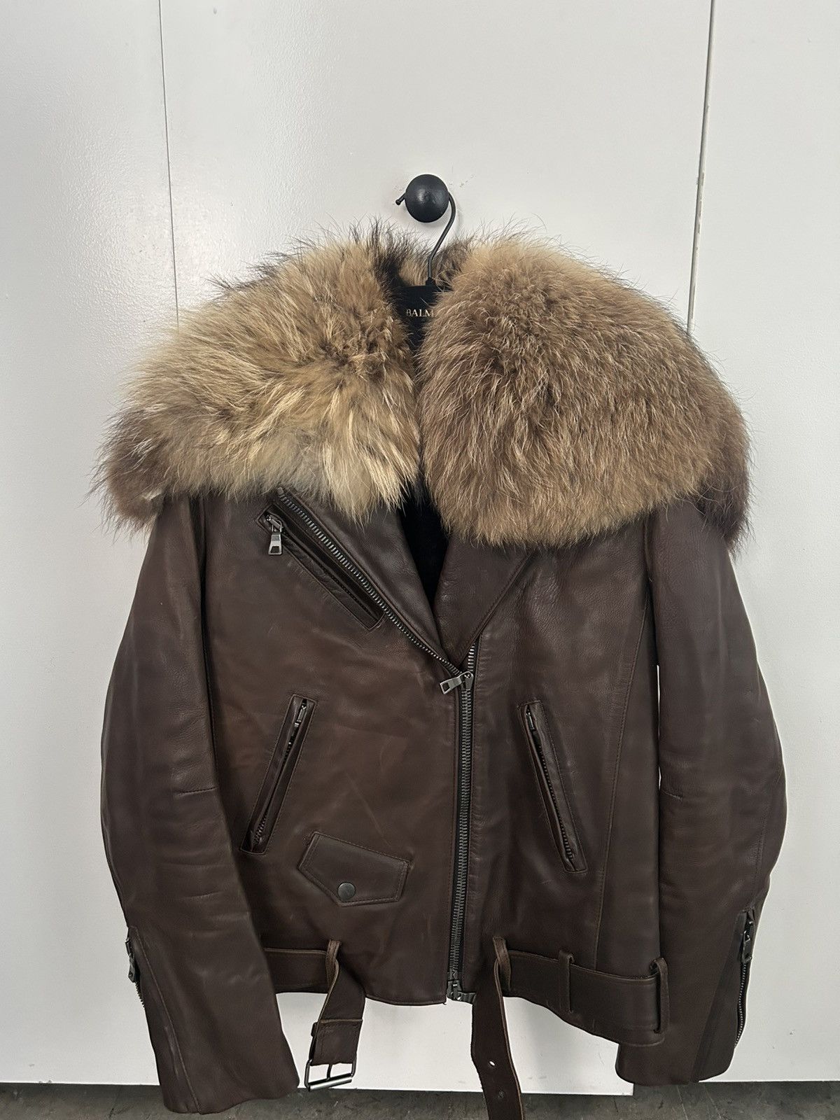 Balmain Balmain by Decarnin AW11 Brown Leather Fur Jacket | Grailed