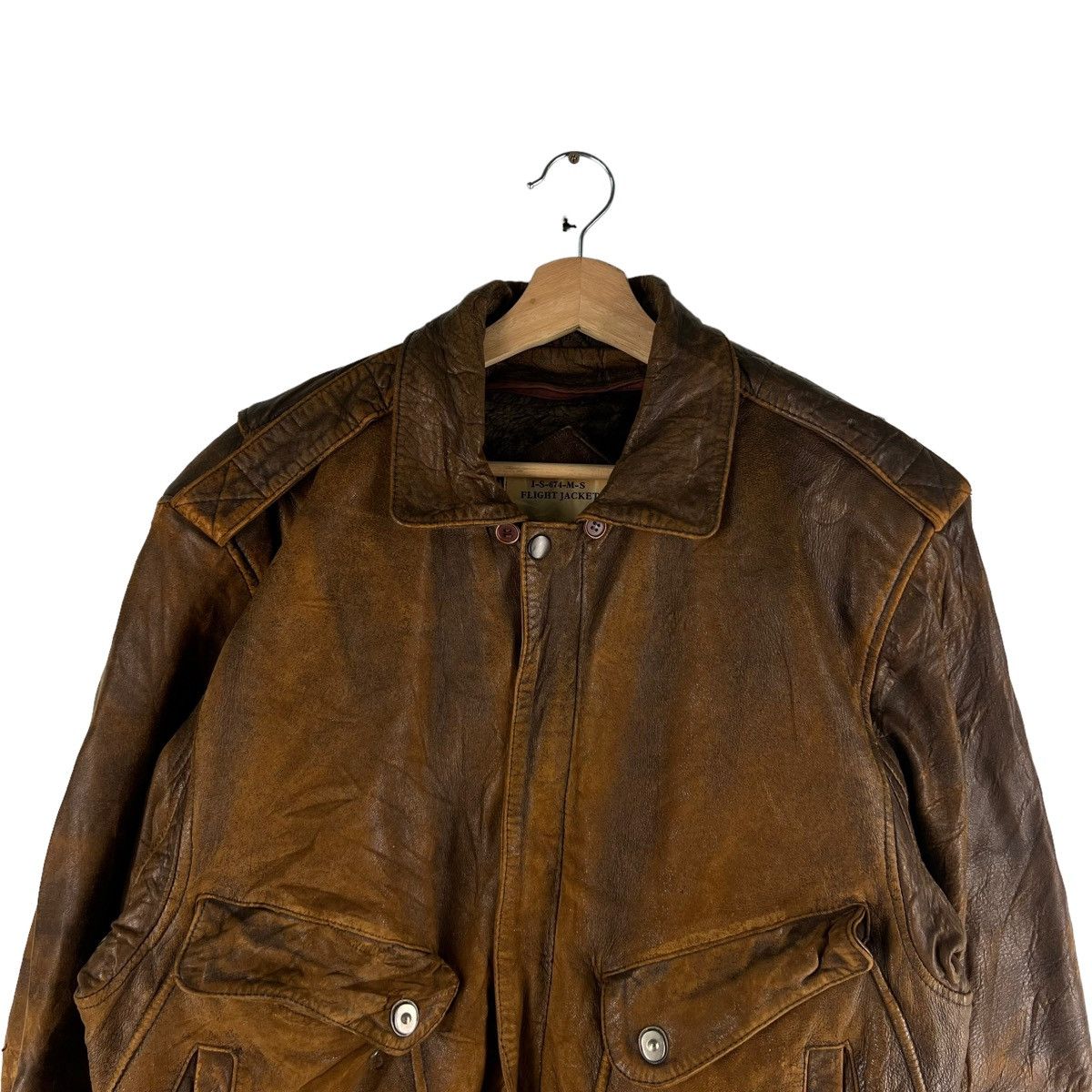 Vintage 🔥VTG GENUINE LEATHER JACKET FLIGHT RIOT RIOT BONDAGE Size US M / EU 48-50 / 2 - 2 Thumbnail
