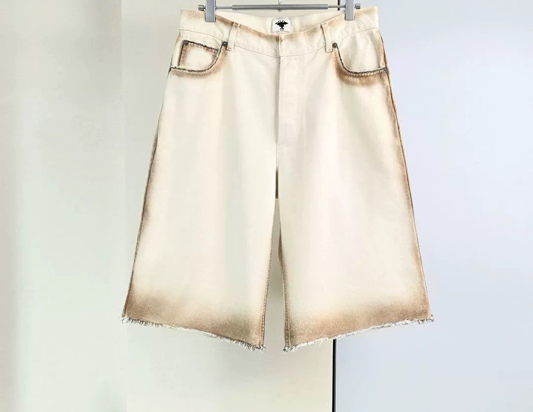 Dior Dior Beige Raw Hem Denim Shorts Size 38" / US 16 / IT 52 - 1 Thumbnail