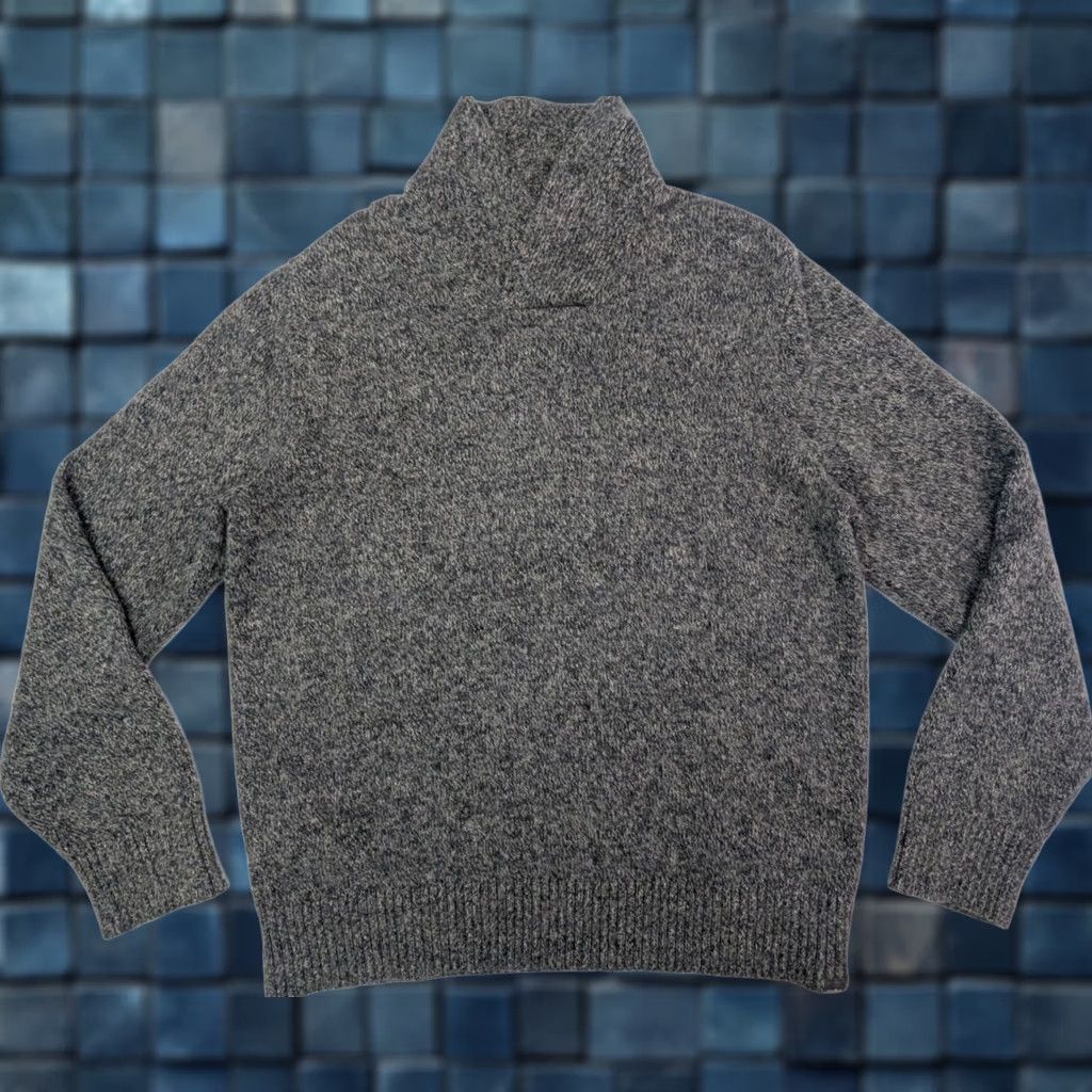 Eddie Bauer VINTAGE Eddie Bauer Sweater L Gray Cotton Merino Wool Blend Pullover Shawl Neck Men Size US L / EU 52-54 / 3 - 1 Thumbnail