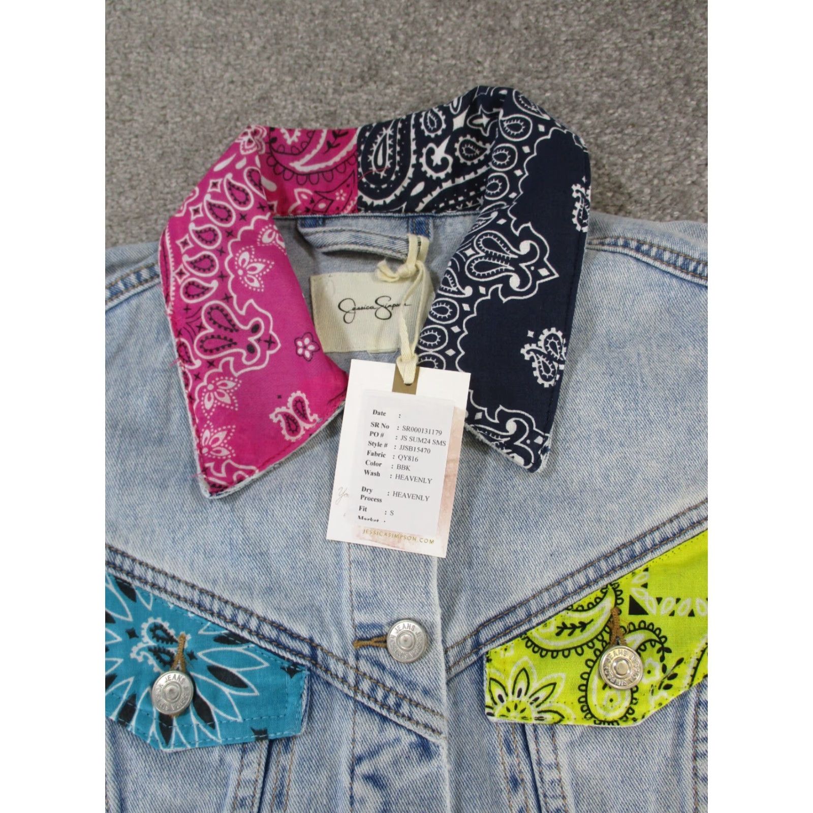 Jessica Simpson VINTAGE Jessica Simpson Denim Vest Womens Small Sleeveless Collared Short Cotton Blue 90s Womens Size S / US 4 / IT 40 - 2 Thumbnail