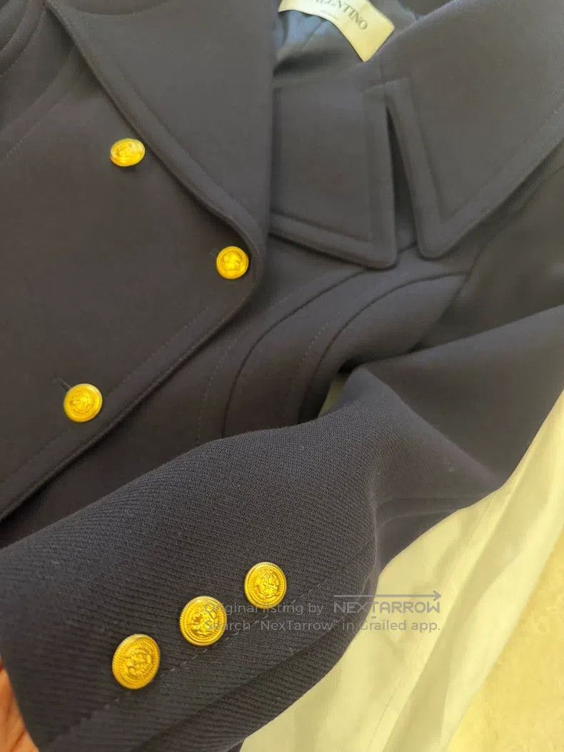 Valentino Valentino Black double-breasted coat Size L / US 10 / IT 46 - 4 Thumbnail