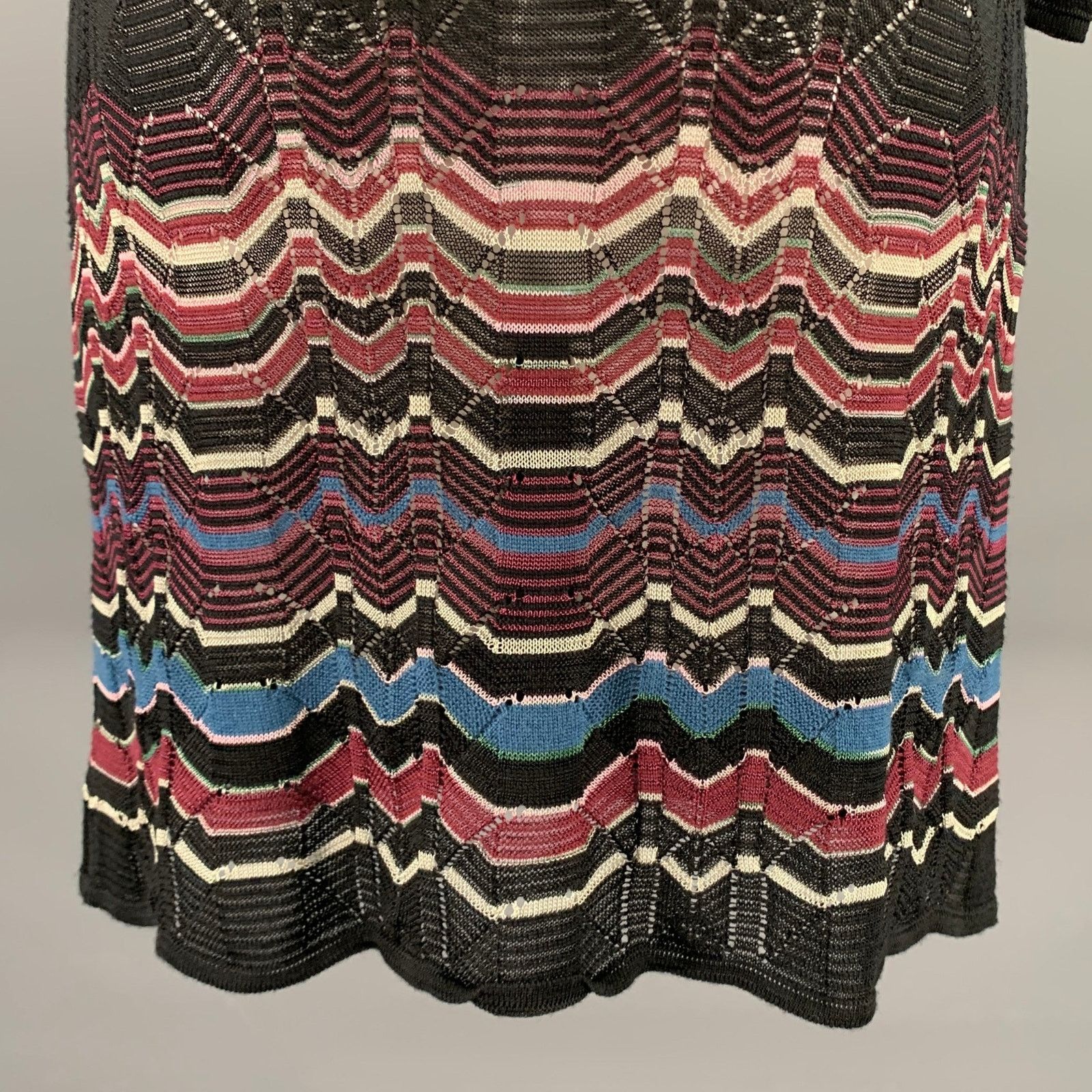 Missoni M MISSONI Black Viscose Wool Blend Lace Scoop Neck Dress Size XS / US 0-2 / IT 36-38 - 5 Thumbnail