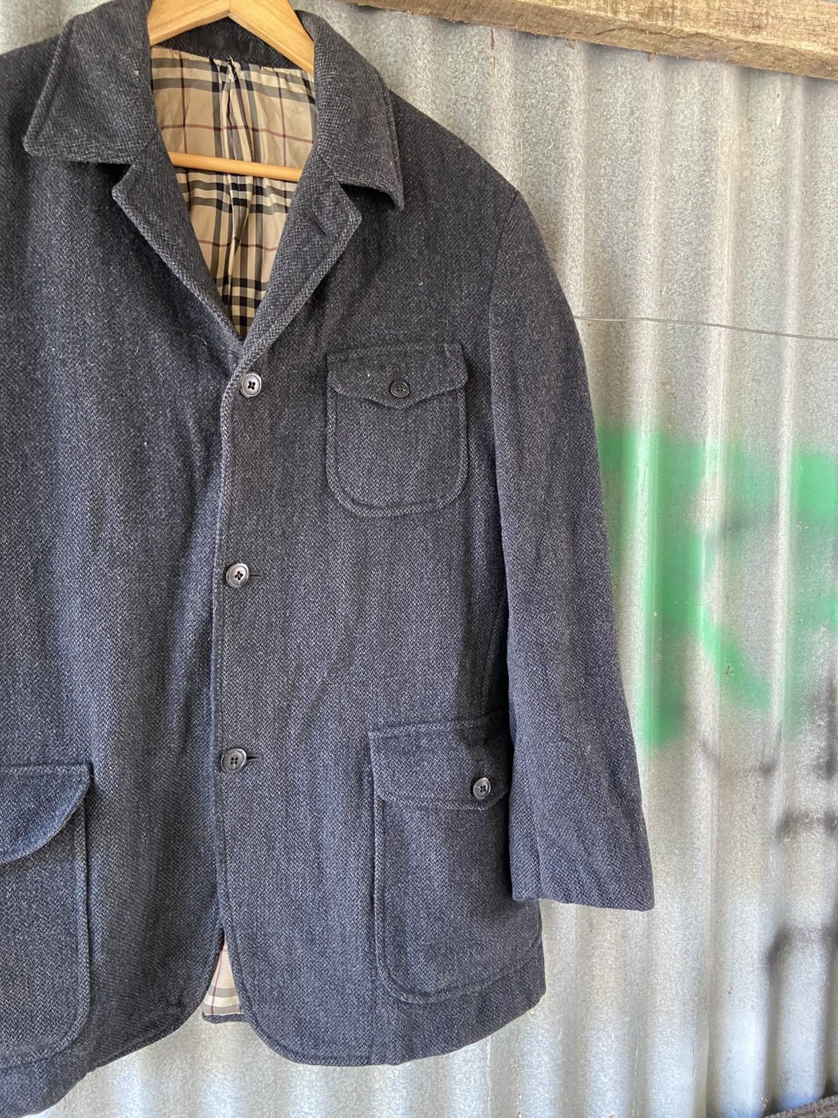 Burberry BURBERRY DARK GRAY WOOLEN COAT Size L / US 10 / IT 46 - 3 Thumbnail