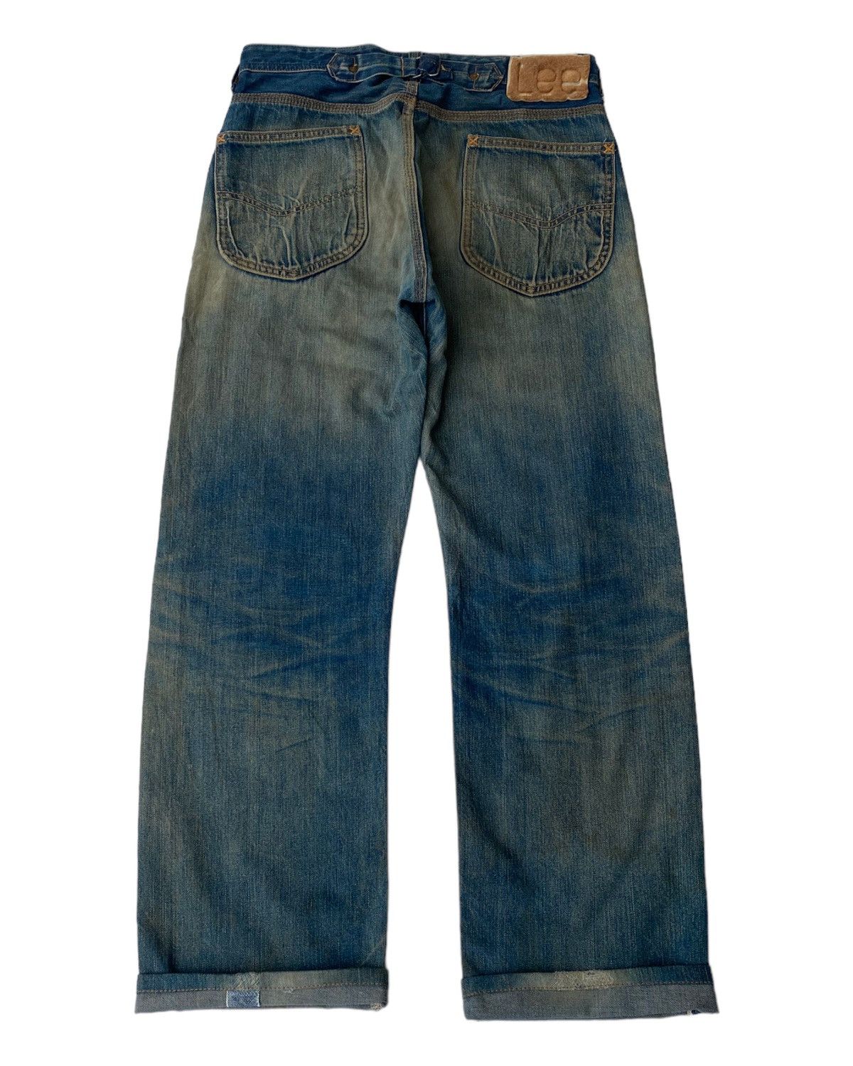 Lee VINTAGE LEE x UNION MADE SELVEDGE DISTRESS DENIM BUCKLE BACK Size US 30 / EU 46 - 2 Thumbnail