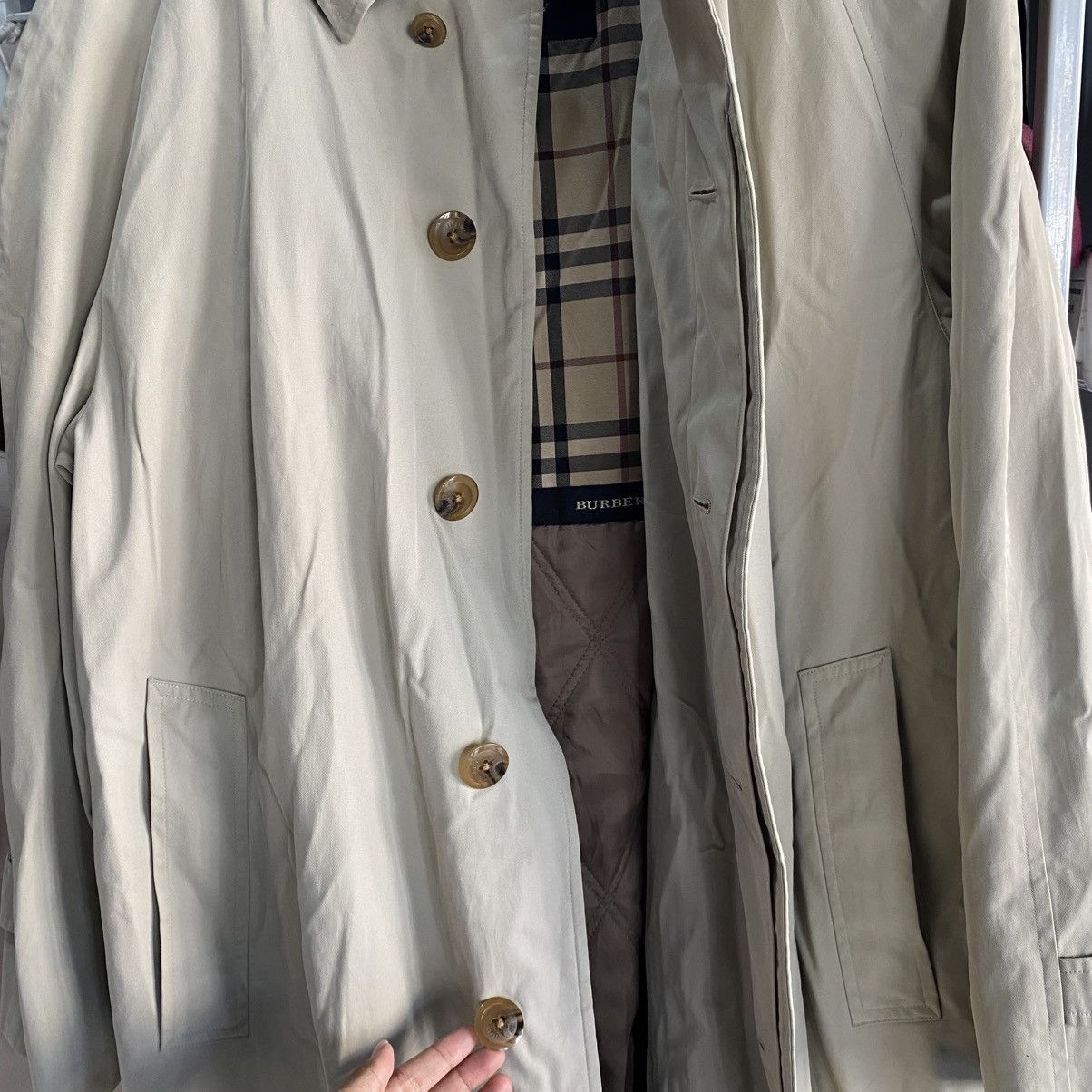 Burberry Vintage Burberrys Single Breasted Trench Coat Beige chekered Size US L / EU 52-54 / 3 - 12 Thumbnail
