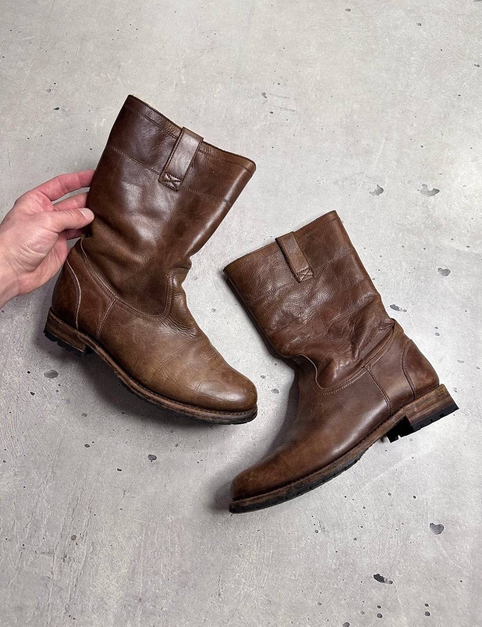 Sendra SENDRA Leather Engineer Boots Shearling Lined Sole Biker Y2K Size US 6.5 / IT 36.5 - 1 Thumbnail