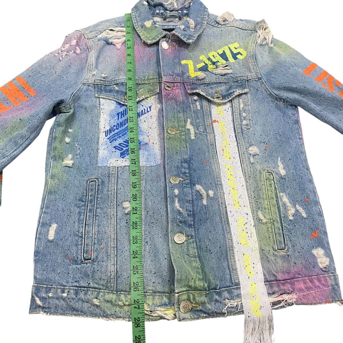 Zara Zara Distressed Denim Trucker Painted Jacket M Size Size US M / EU 48-50 / 2 - 19 Thumbnail