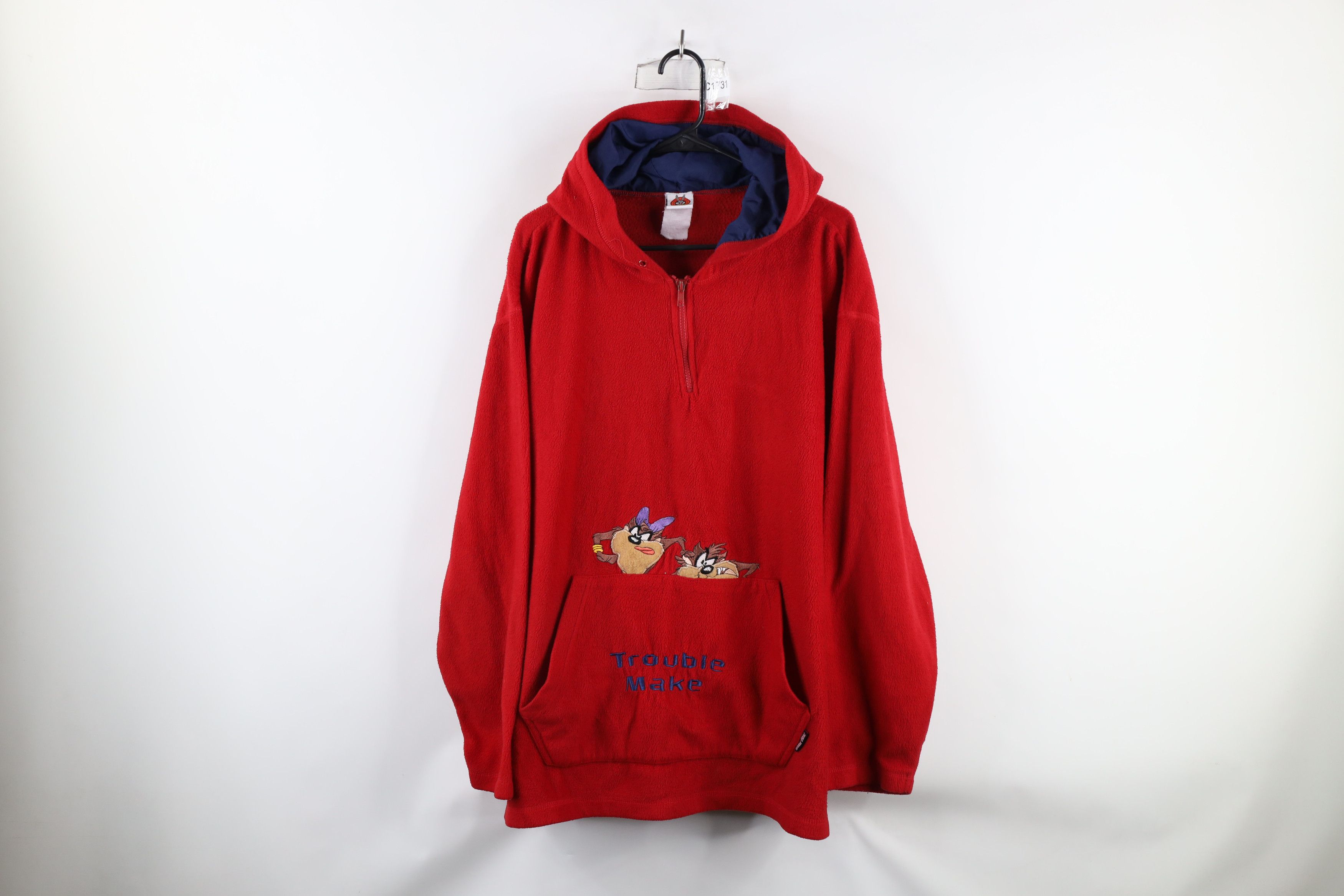 Vintage Vintage 90s Looney Tunes Taz She Devil Fleece Hoodie Size 4XL / US 24-26 - 1 Thumbnail