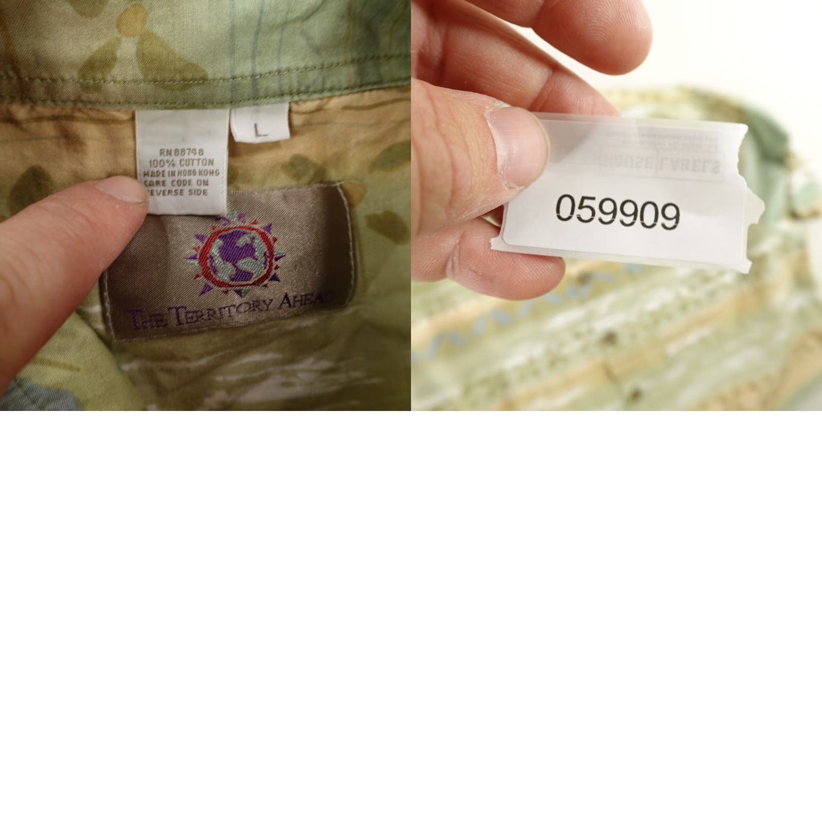 The Territory Ahead VINTAGE Territory Ahead Shirt Mens Large Green Floral Geometric 90s Long Sleeve Button-Up Size US L / EU 52-54 / 3 - 8 Thumbnail