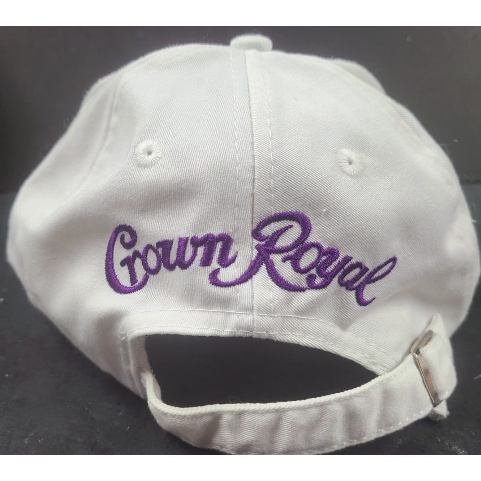 Vintage VINTAGE Crown Royal Alcohol Promo Strapback Hat White Crown Embroidered Crown Royal USA 90s Men Adjustable Knit Cap Size ONE SIZE - 5 Thumbnail