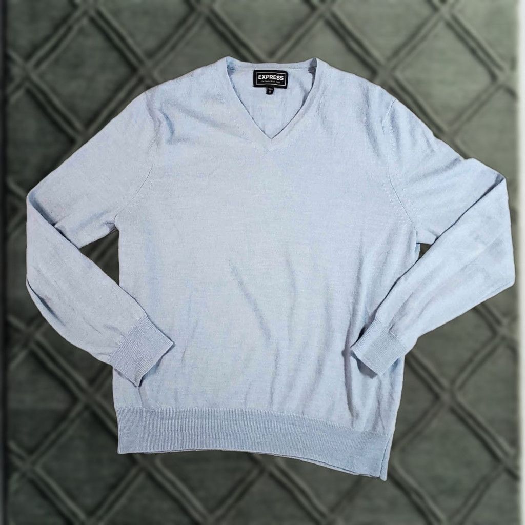 Express New Express Merino Wool Blend V Neck Pullover Sweater Size L/XL Multicolor Mens Size US L / EU 52-54 / 3 - 1 Thumbnail