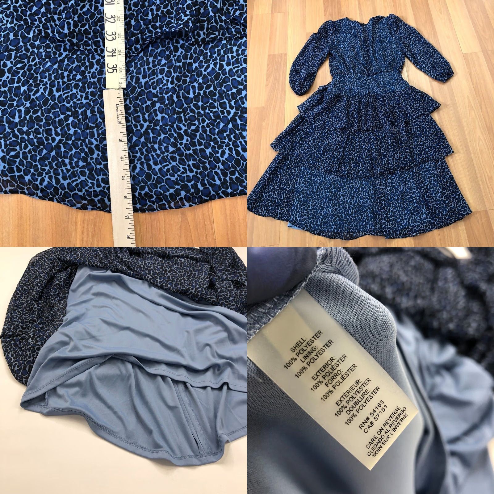 Karl Lagerfeld Karl Lagerfeld MINT Size 2 Women's Tiered Layered Ruffle Full Length Dress Blue Size XS / US 0-2 / IT 36-38 - 10 Thumbnail
