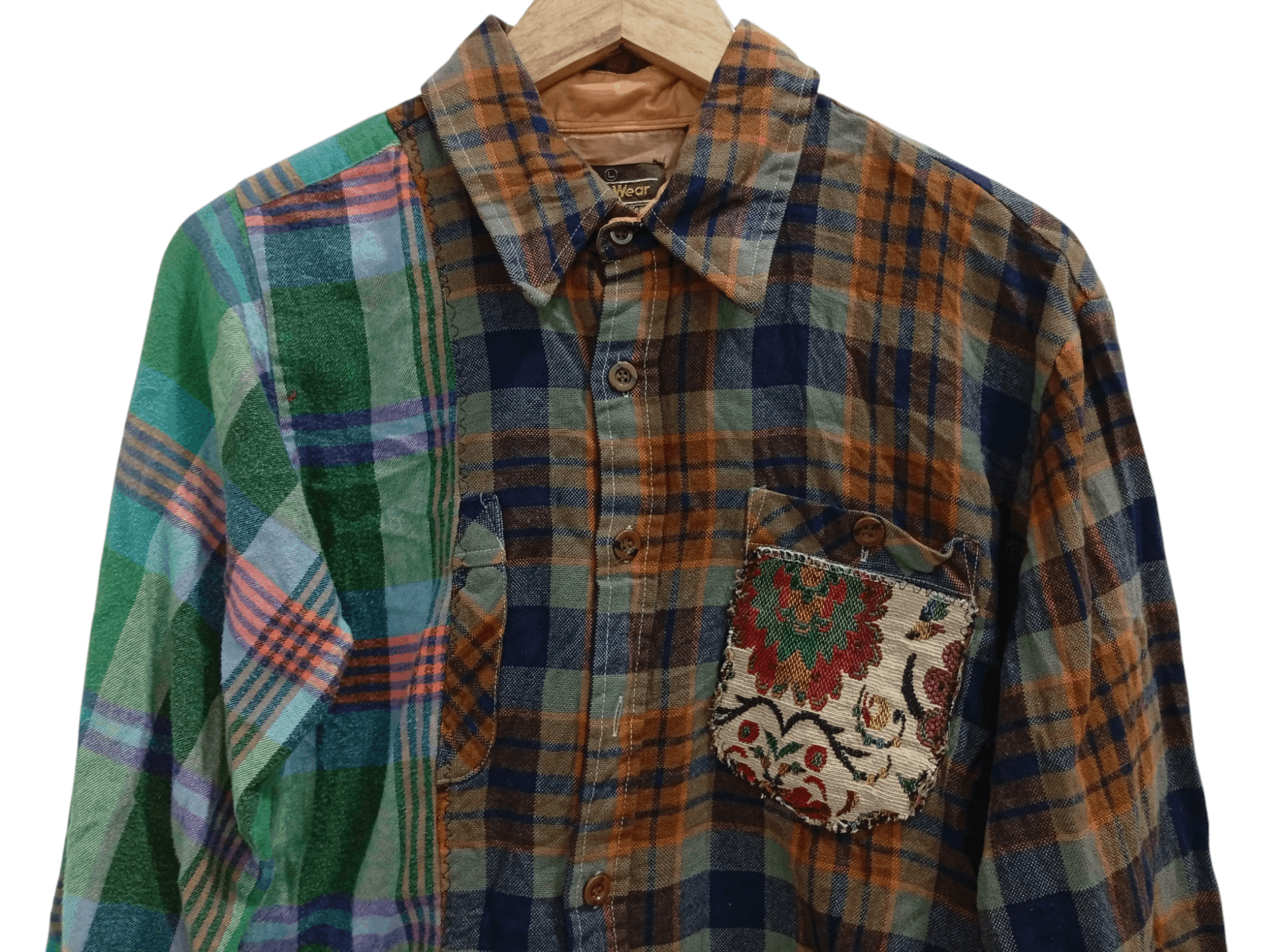 Flannel × Sears × Vintage 🔥🔥Vintage Sears Patchwork Plaid Flannel Shirt Size US M / EU 48-50 / 2 - 14 Thumbnail