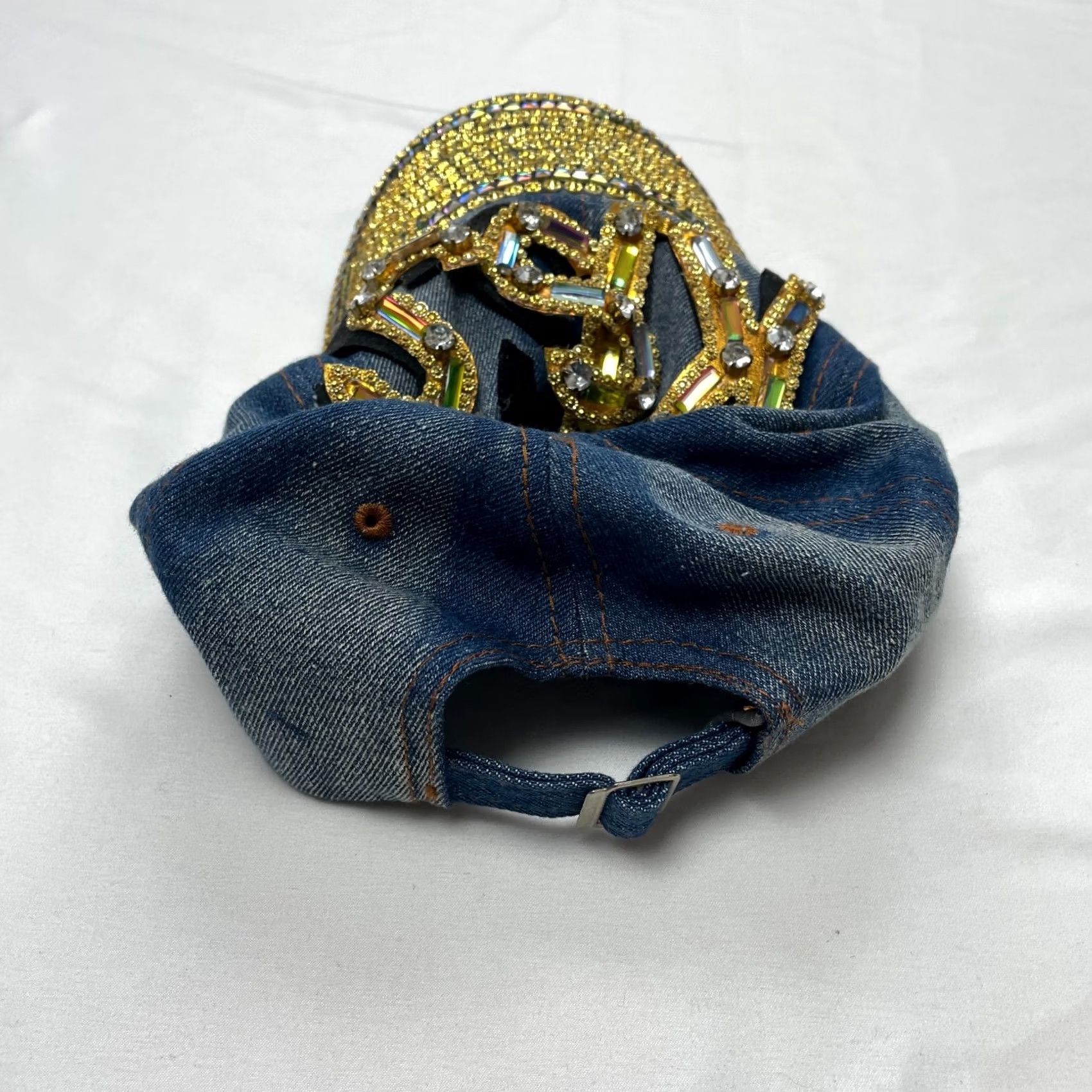 Vintage Unbranded Baseball Hat Womens One Size Adjustable Blue Jean Gems Rhinestone KISS Cap White Rock style Casual Activewear Mens Women Girls Size 42" / US 20 - 6 Thumbnail
