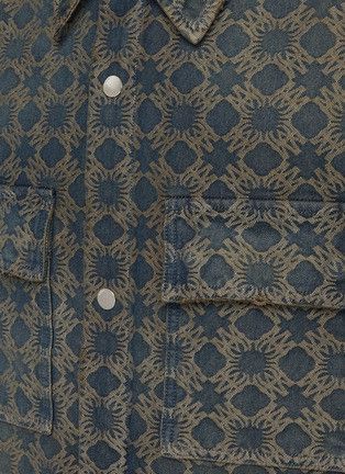 Amiri o1h1sh10525 Ma Quad Jacquard Overshirt in Dark Blue Size US M / EU 48-50 / 2 - 4 Thumbnail