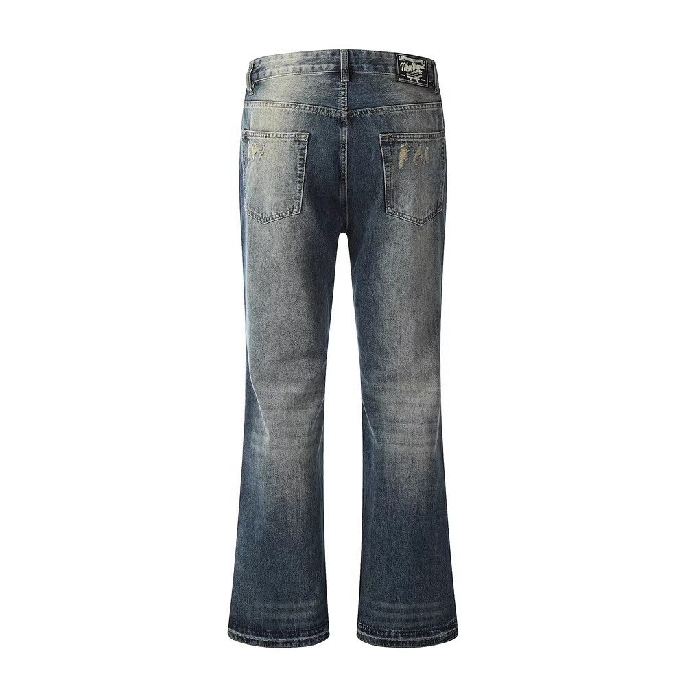 Japanese Brand Heavy men's street washed loose flared jeans y2k Size US 32 / EU 48 - 2 Thumbnail