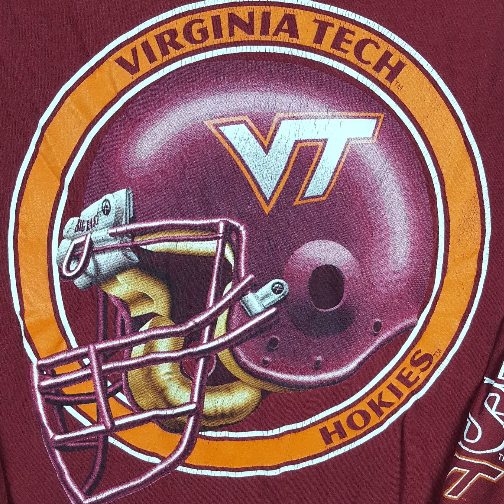 Delta Vintage NCAA Virginia Tech Hokies Football T-Shirt Men Medium Long Sleeve Red 90s College Retro Y2K Size US M / EU 48-50 / 2 - 3 Thumbnail