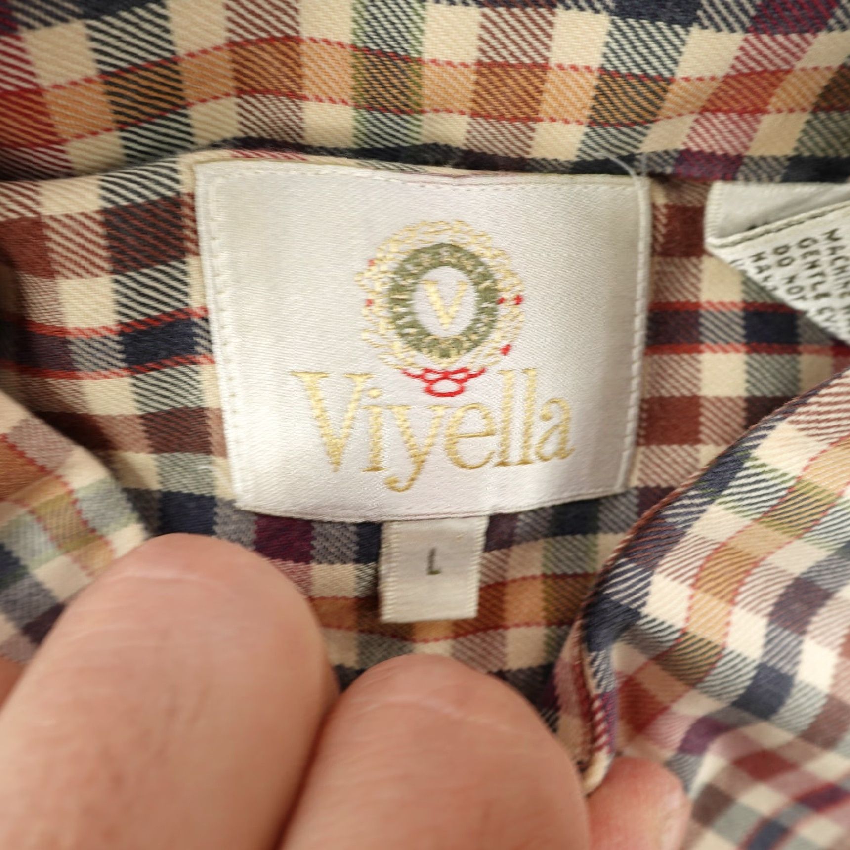 Vintage VINTAGE Viyella Plaid Flannel Shirt Mens Large Brown Button-Up Made in USA Outdoor Casual Size US L / EU 52-54 / 3 - 7 Thumbnail