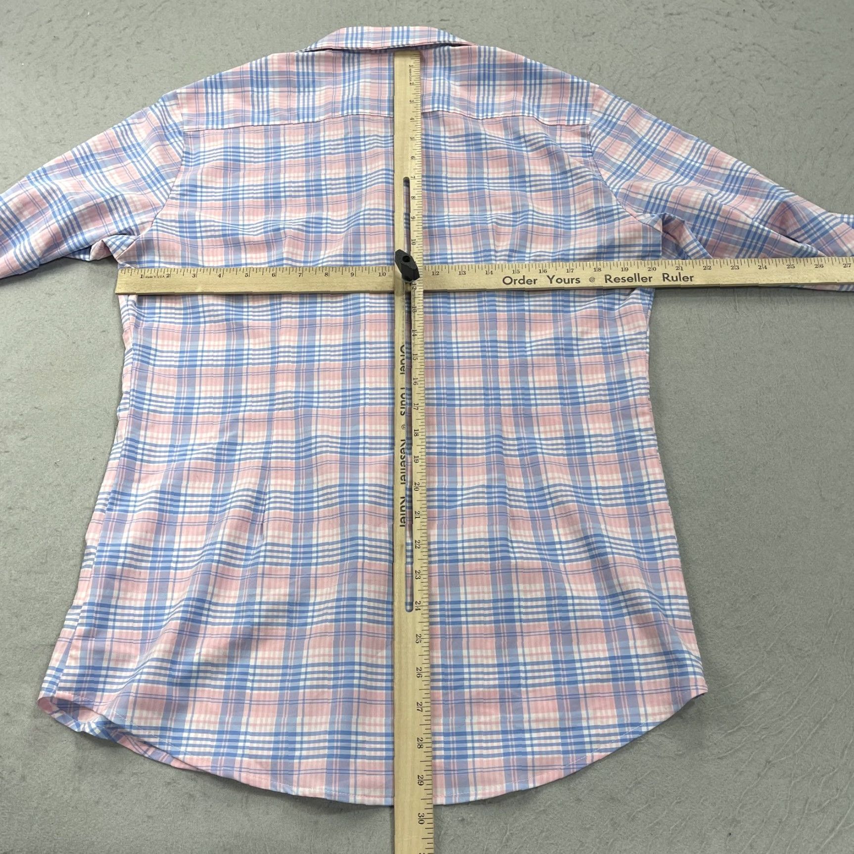 Mizzen+Main Mizzen+Main Shirt Mens M Pink Check Stretch Trim Fit Casual Button-Up Long Sleeve Casual Mens Boardroom Preppy Size US M / EU 48-50 / 2 - 7 Thumbnail