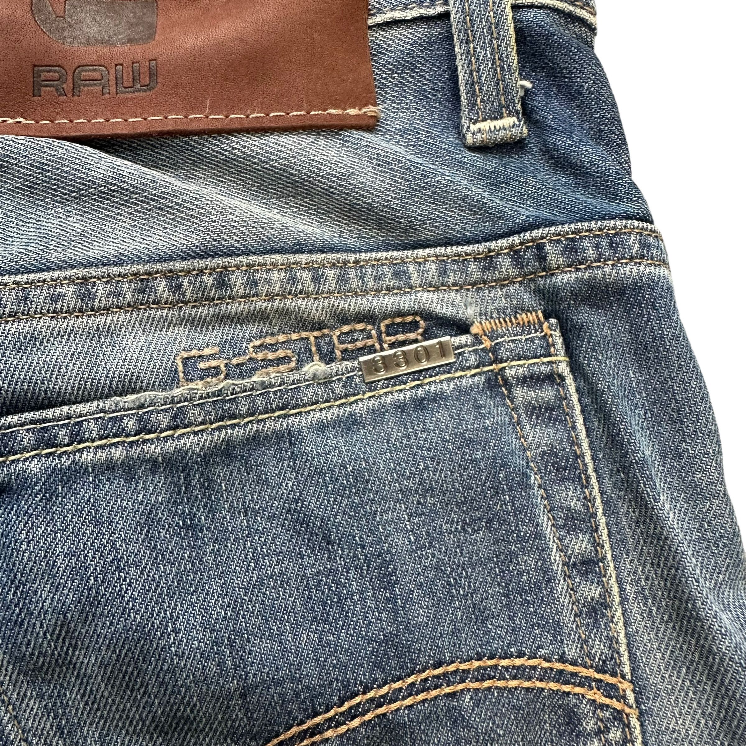 G-Star 3301 by G Star Raw Fly Button Distressed Denim Pant #9110-57 Size US 29 - 16 Thumbnail