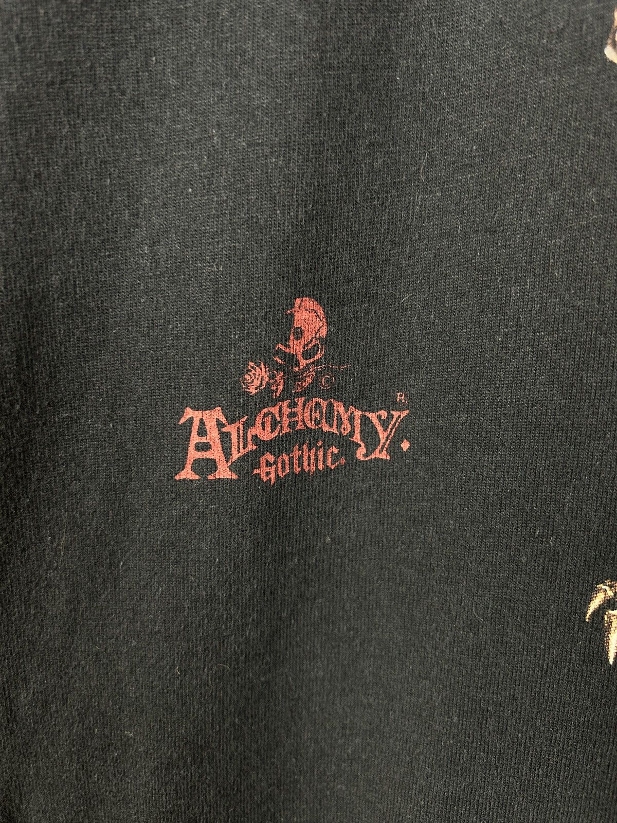 Vintage 90s Vintage Alchemy Gothic Skeleton Vampire Black T-Shirt L Size US L / EU 52-54 / 3 - 3 Thumbnail