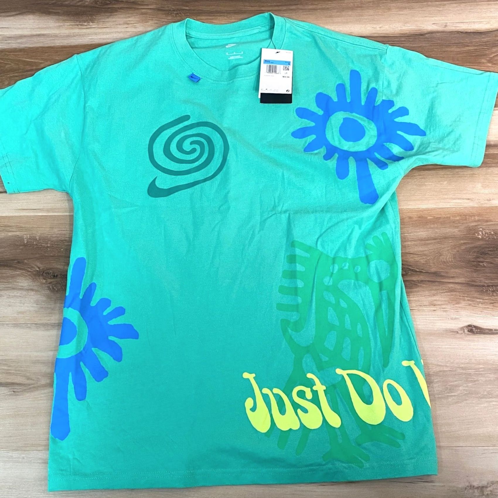 Nike Nike Mens T Shirt Medium Loose Fit Graphic Print Green Puff Just Do It Size M Size US M / EU 48-50 / 2 - 5 Thumbnail