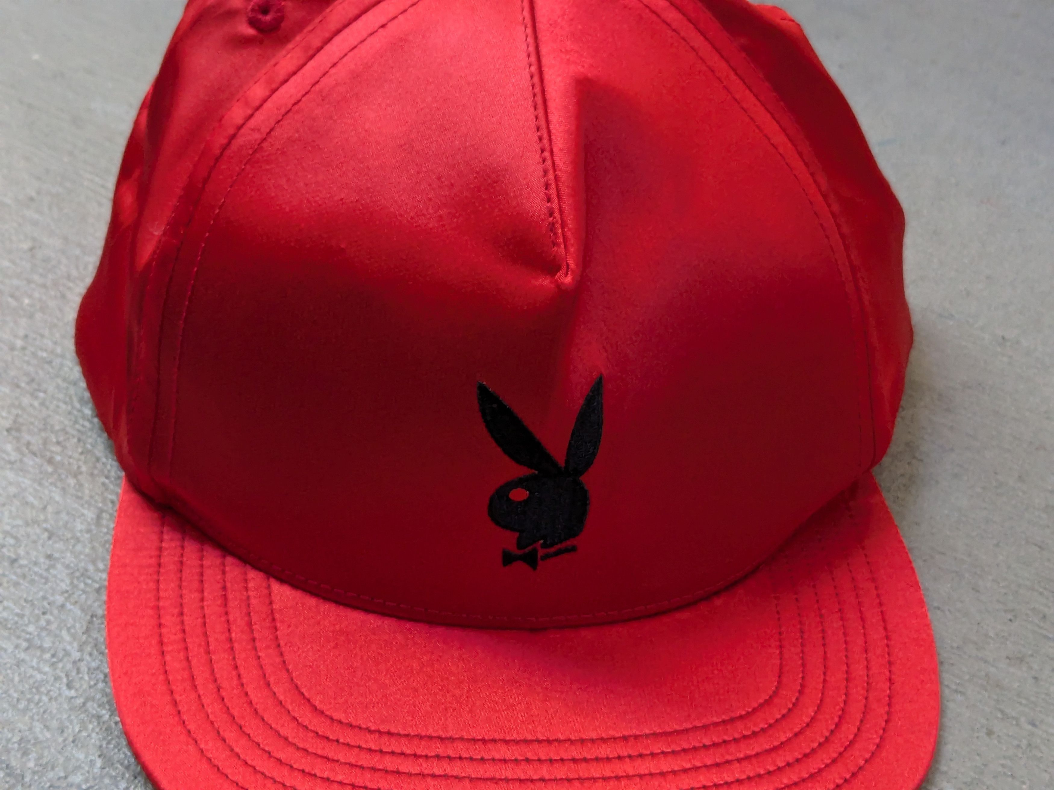 Playboy × Supreme Supreme Playboy Satin 6 Panel Hat Cap Red Adjustable Size ONE SIZE - 2 Thumbnail