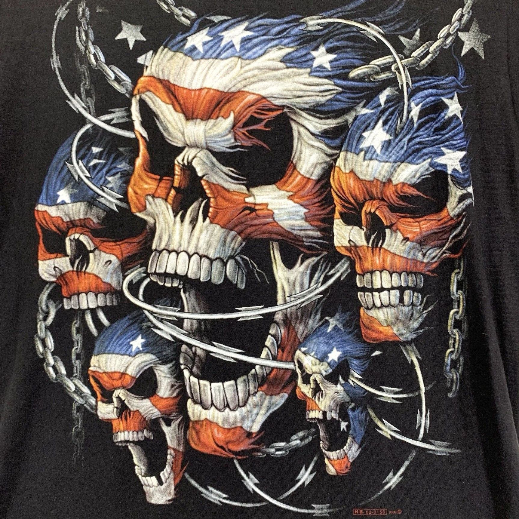 Doublet VINTAGE HERO BUFF Skull Shirt Mens M Short Sleeve Crew Neck Black 2000s 00s Army Biker American Flag Double-Sided Affliction Logo graphic print Size US M / EU 48-50 / 2 - 2 Thumbnail
