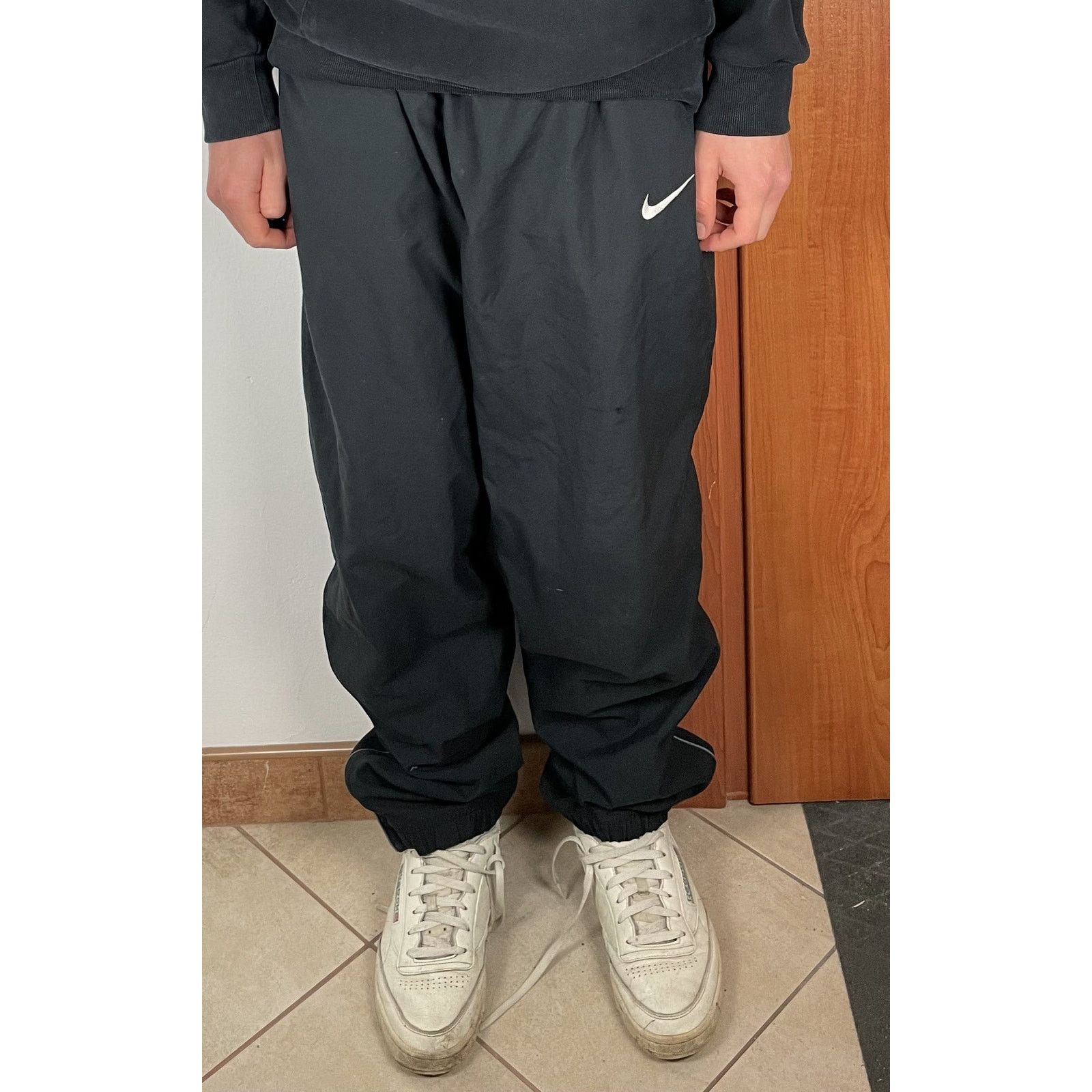 Nike × Vintage Nike Women's Black Drawstring Pockets Track Pants Large Size 30" / US 8 / IT 44 - 2 Thumbnail