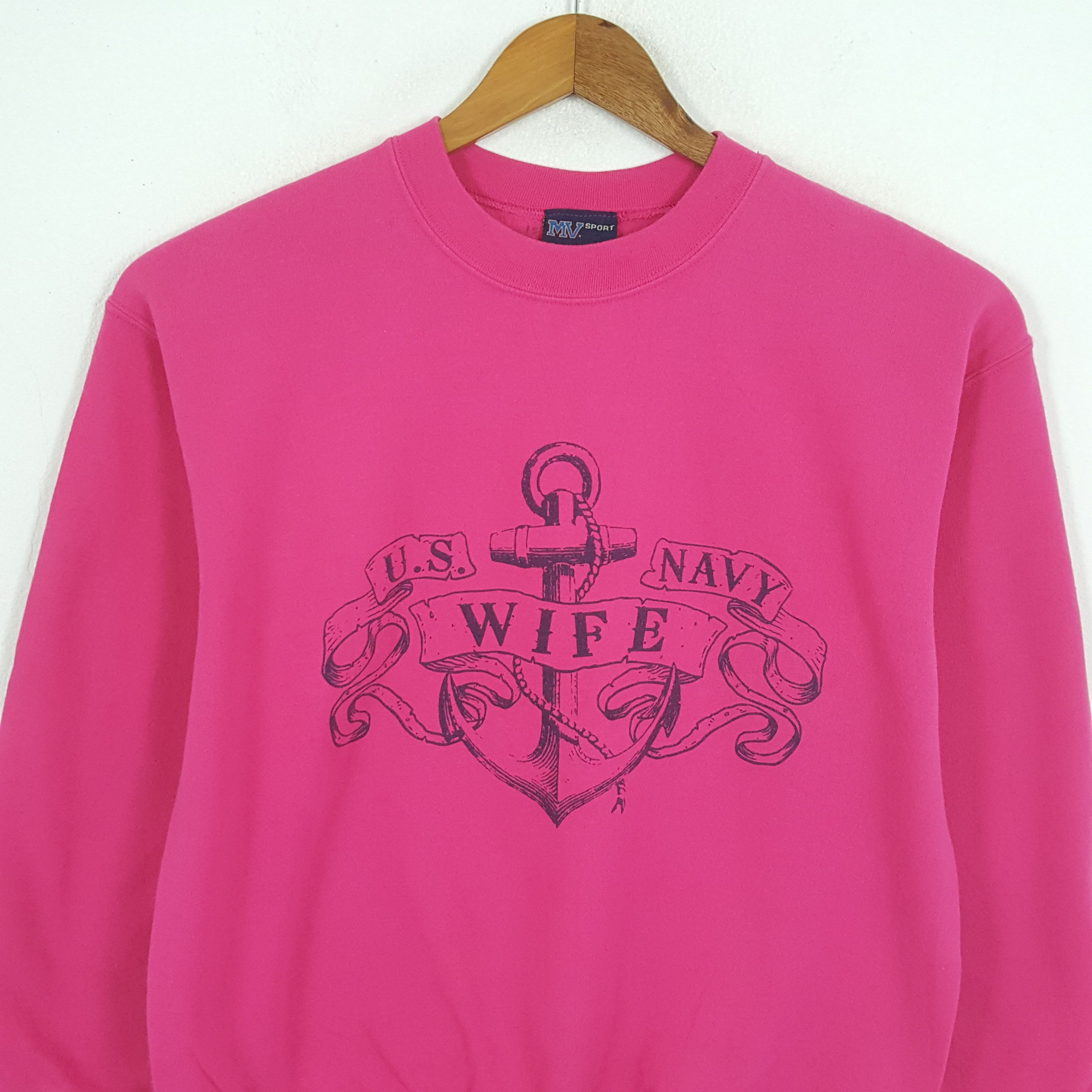 Old Navy × Vintage Vintage US NAVY WIFE American Military Style Sweatshirts Size US M / EU 48-50 / 2 - 2 Thumbnail
