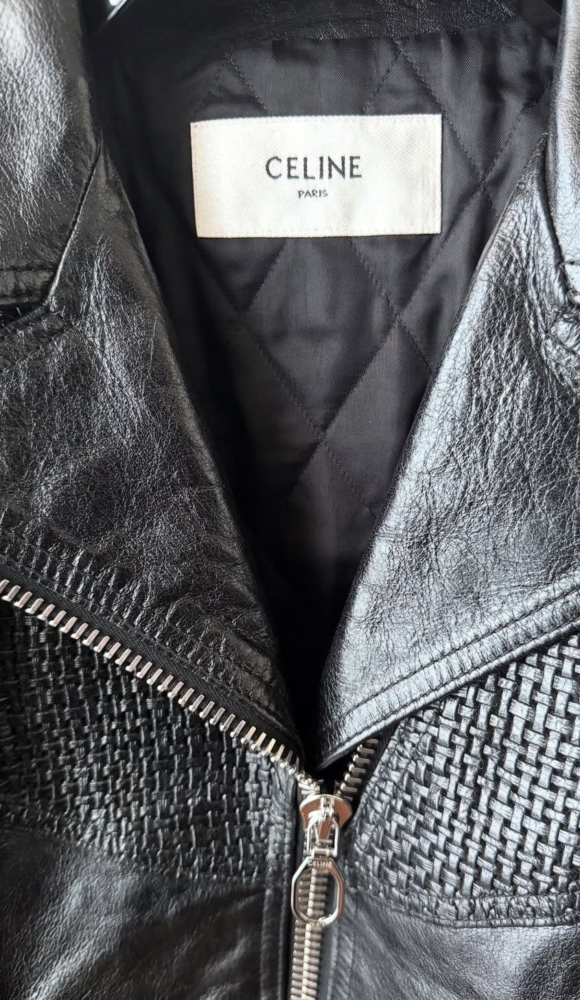 Celine Celine 24FW cropped texture leather biker jacket sz46 Size US S / EU 44-46 / 1 - 5 Thumbnail