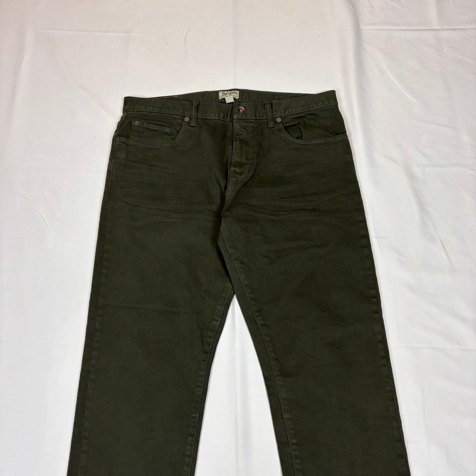 Todd Snyder Todd Snyder Slim 5-Pocket Chino Green Men's 33x27.5 Size US 33 - 2 Thumbnail