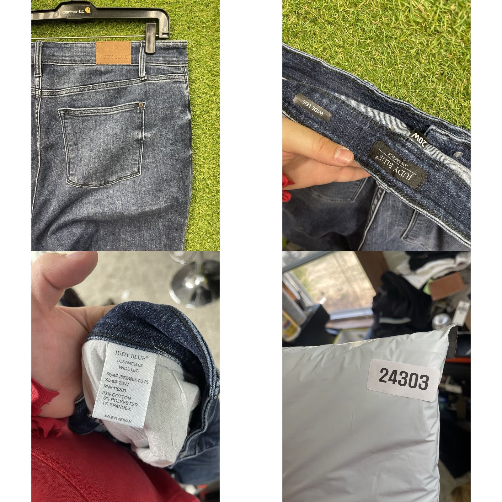 Denime Judy Blue Jeans Womens 20W Wide-Leg Dark Wash Denim Stretch Casual 40x32 Jeans Mens? No Size 42" / US 20 - 8 Thumbnail