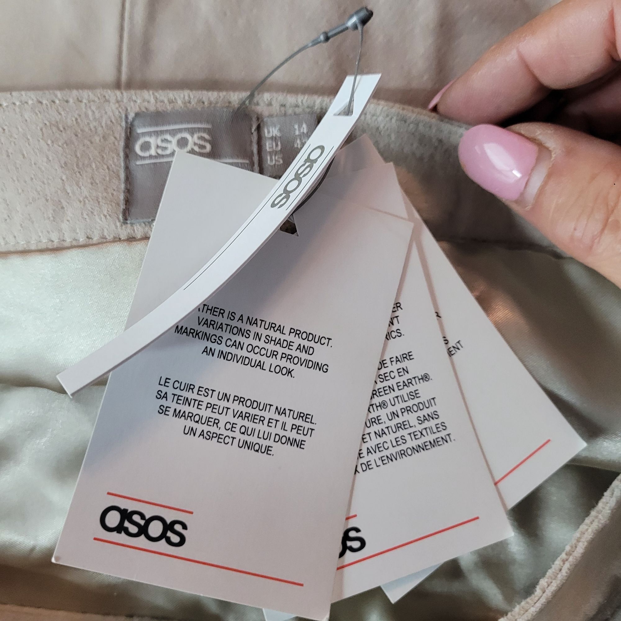 Asos ASOS Suede Leather Tie Wrap Midi Skirt US 10 UK 14 EU42 Ecru Size 32" / US 10 / IT 46 - 10 Thumbnail