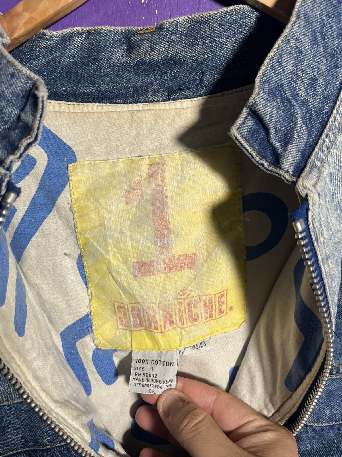 Vintage Vintage 90s unique Jean pocket jocket denim jacket Size US L / EU 52-54 / 3 - 4 Thumbnail